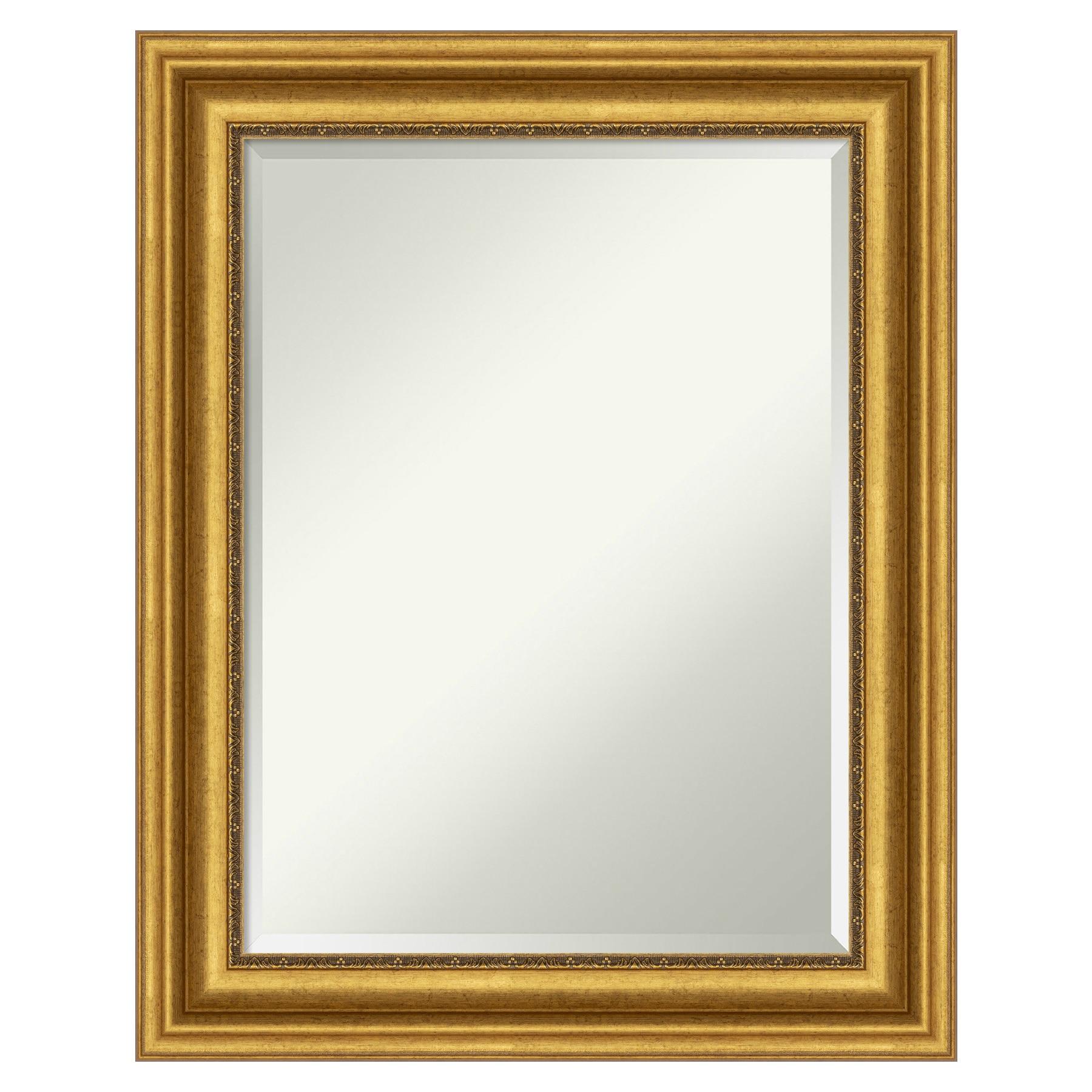 Parlor Gold Rectangular Beveled Bathroom Vanity Mirror