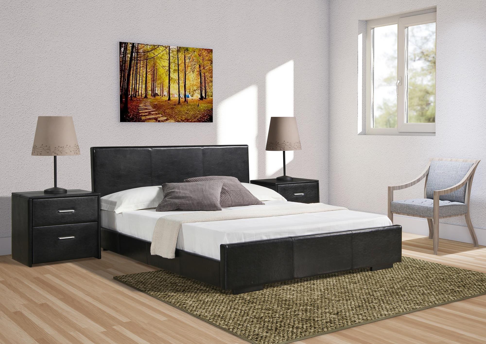 Camden Isle Abbey Platform Bed | Upholstered | Low Profile | King, Black