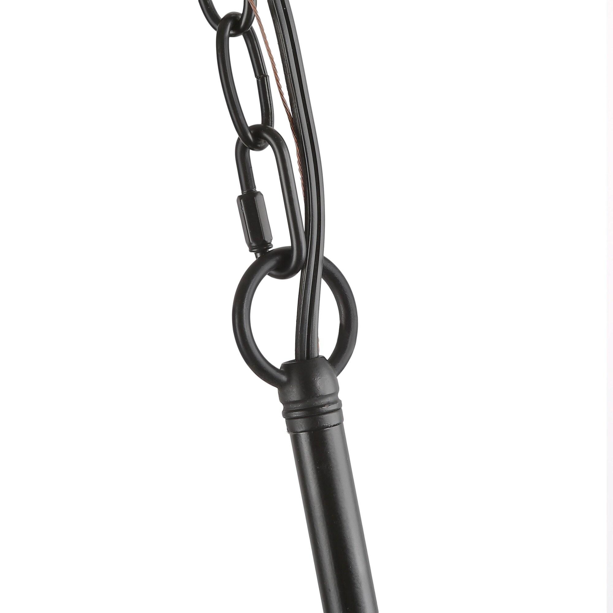 LNC 6-Light Modern/Contemporary Matte Black Large Candle Chandelier