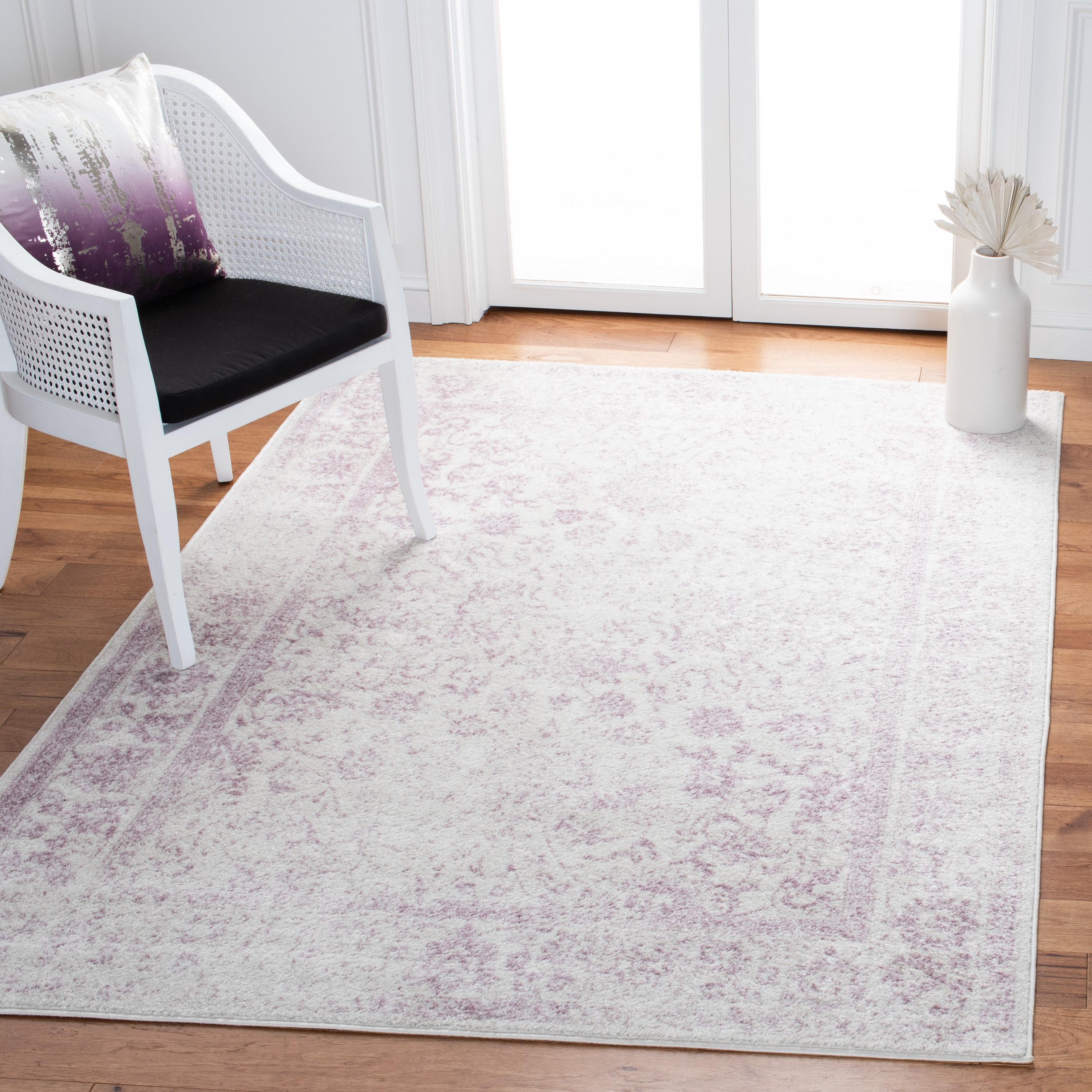 Adirondack ADR109 Machine Made Indoor Area Rug - Ivory/Lavander - 6'x6' - Safavieh