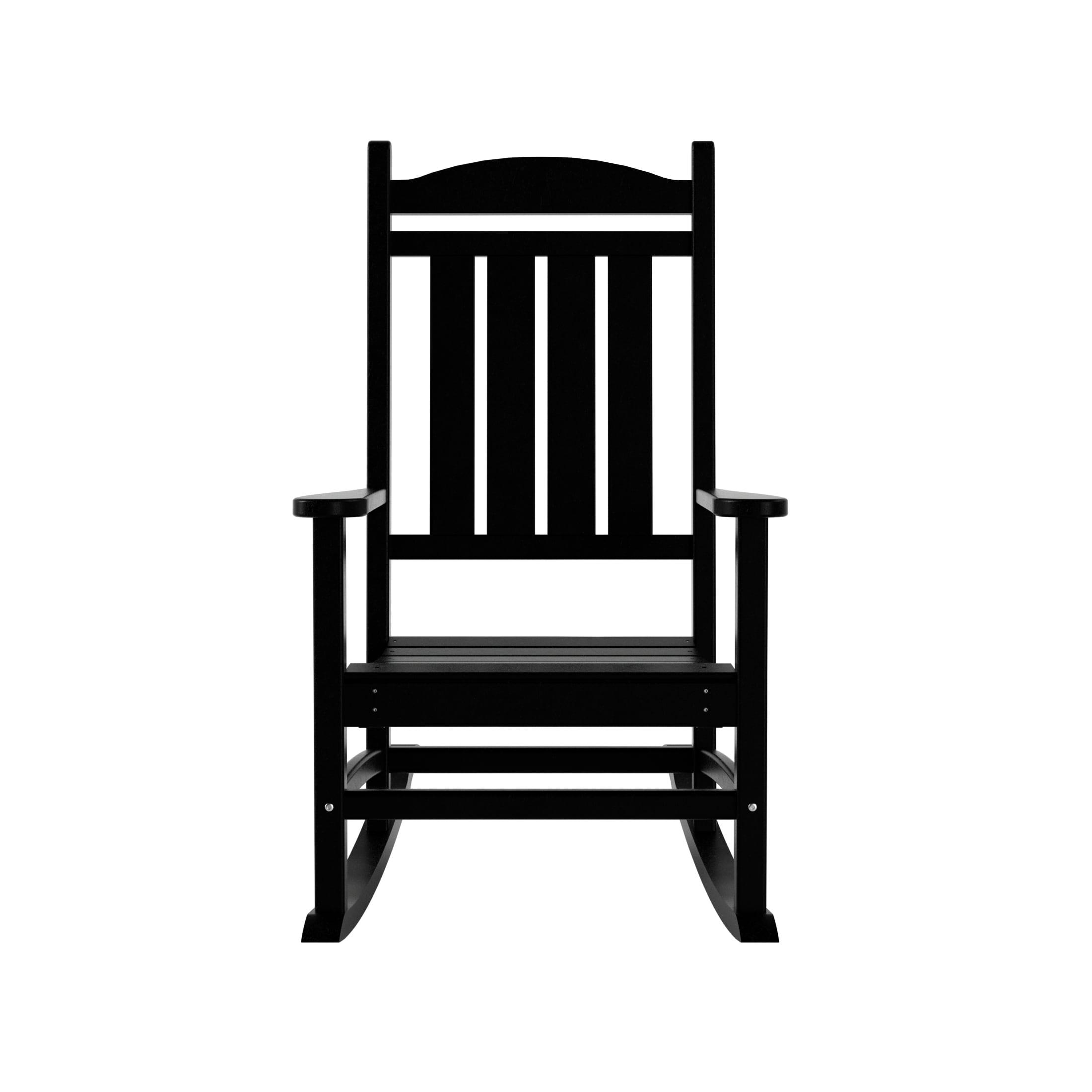 Polytrends  Laguna Hdpe All Weather Outdoor Patio Rocking Chair Black