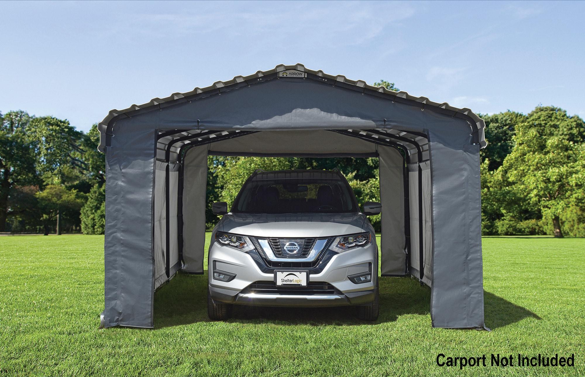 Arrow Arrow Gray Fabric Side Wall for Carport