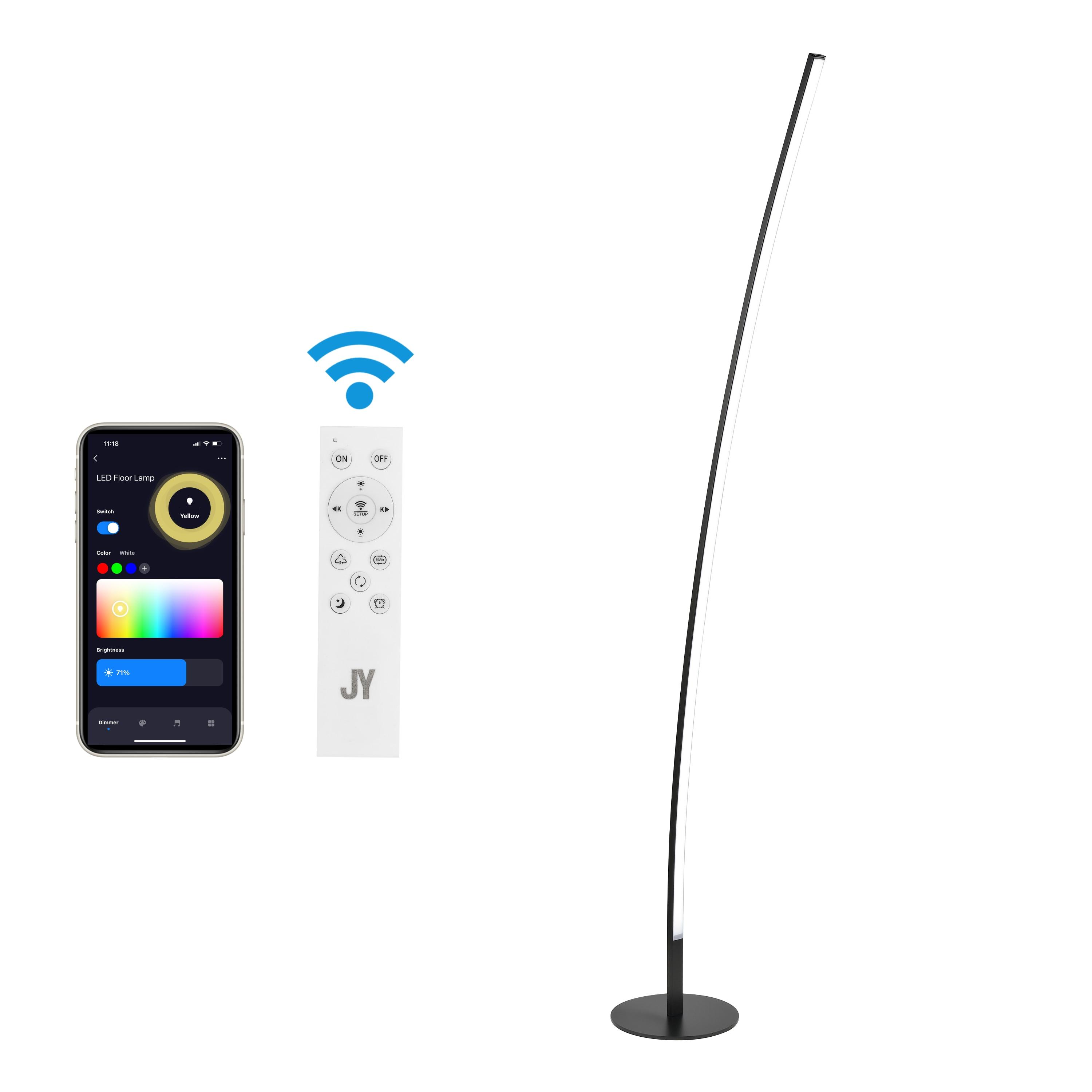 Malthe 71'' Black LED Novelty Floor Lamp