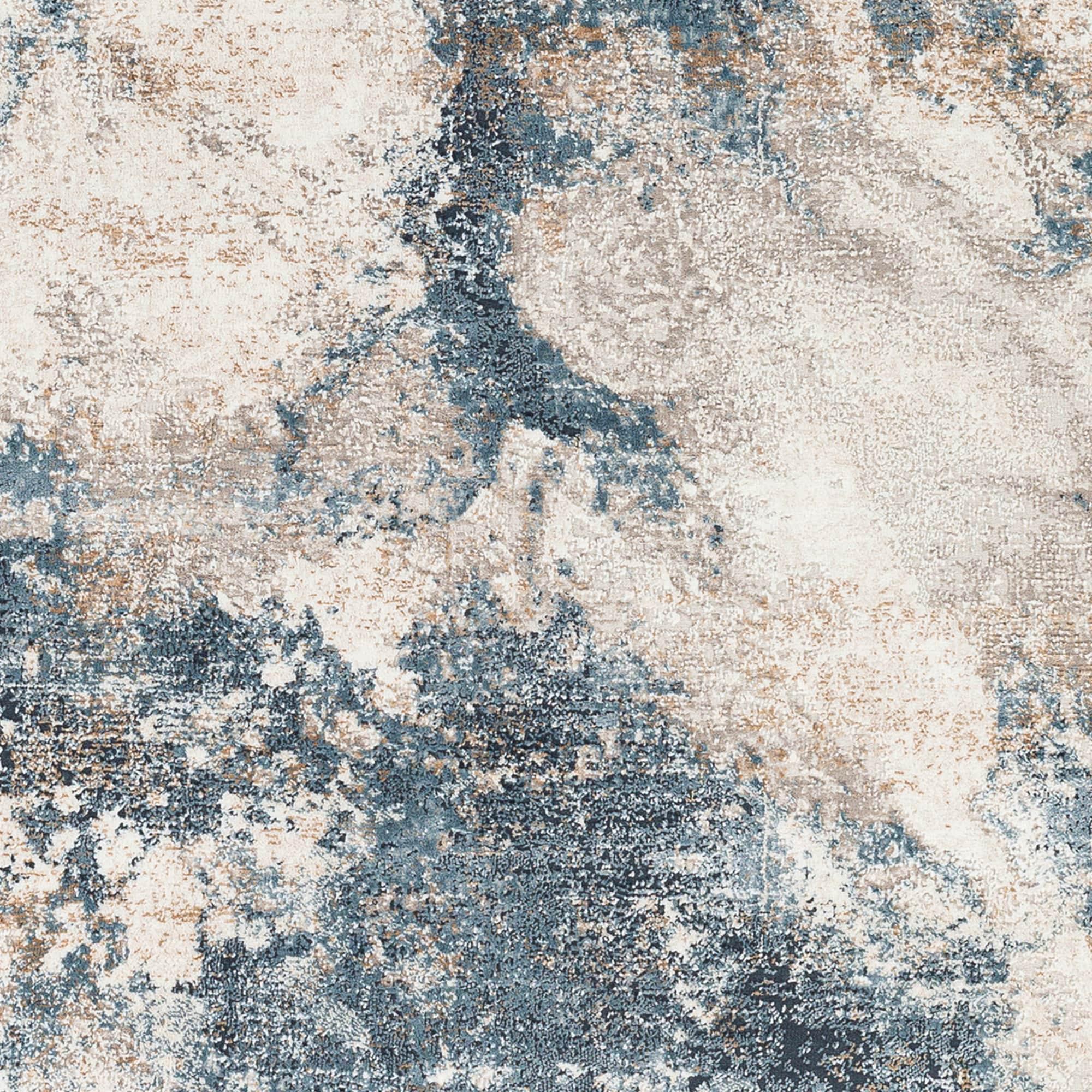 Gray Rectangular Polyester Stain-Resistant Medium Pile Rug