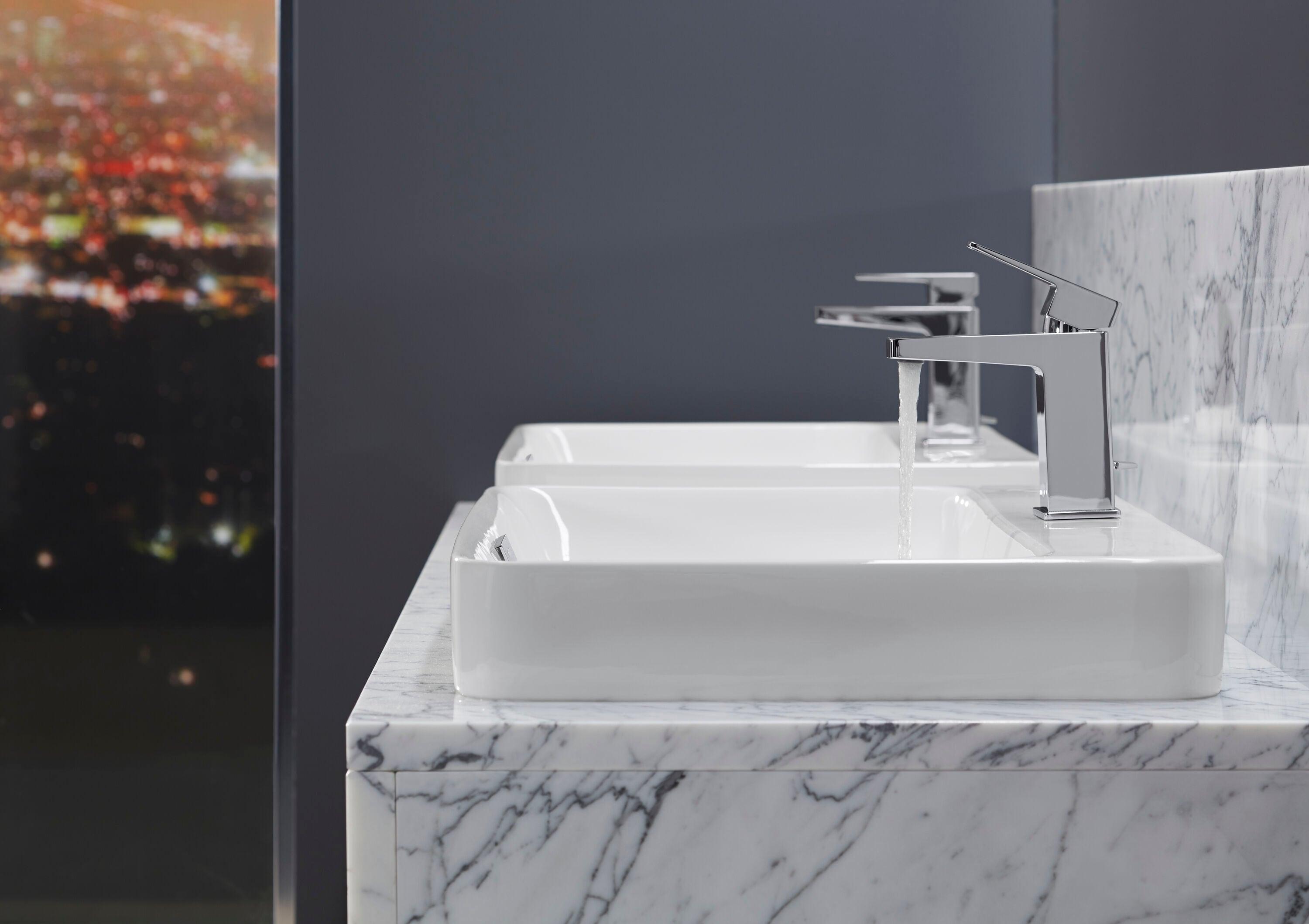 Vox® Vitreous China Rectangular Vessel Bathroom Sink with Overflow