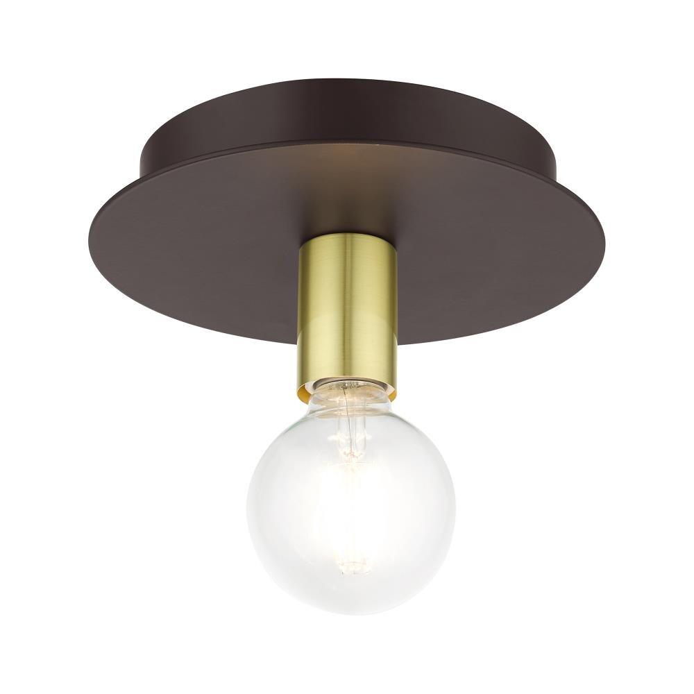 Livex Lighting Hillview 1 - Light Flush Mount in  Bronze