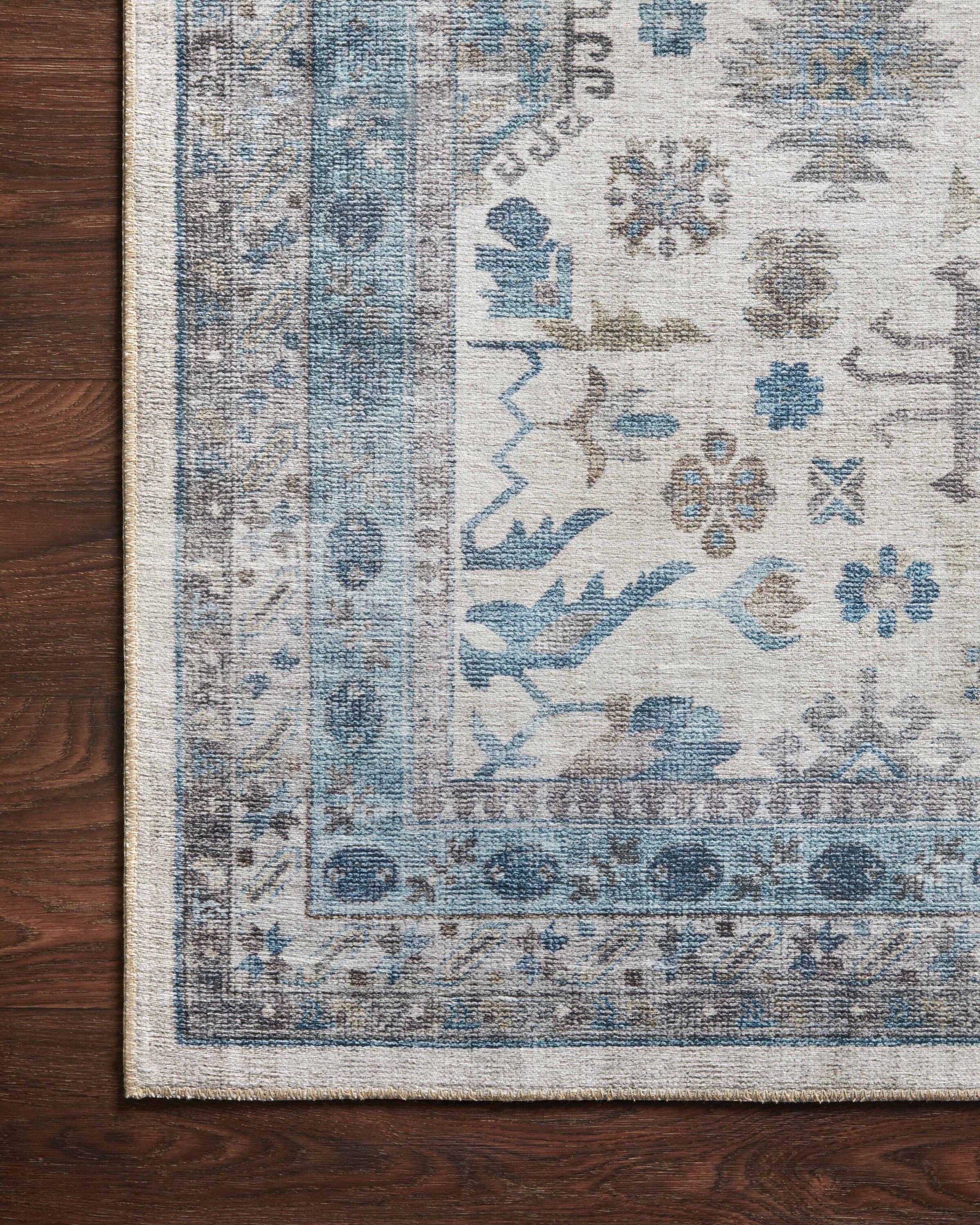 Loloi II Heidi Collection HEI-04 Ivory / Ocean, Southwestern Area Rug 2'-6" x 7'-6"