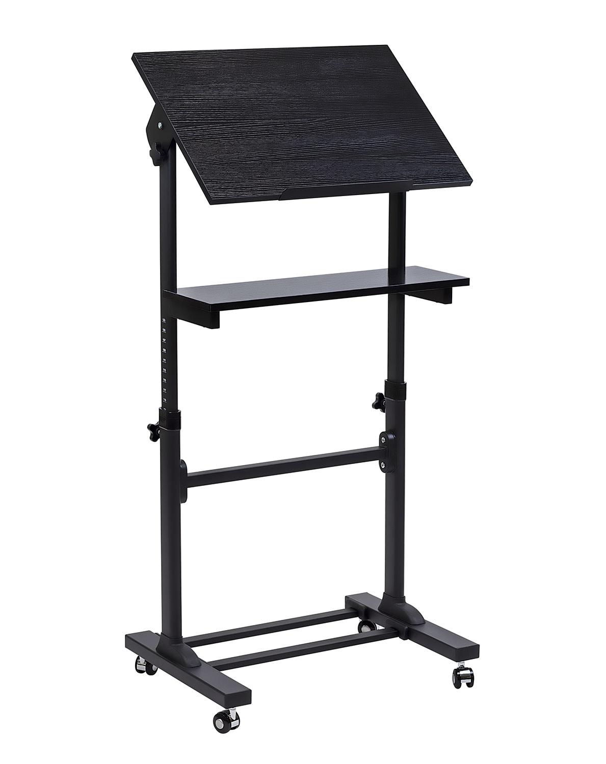 Mount-It! Height Adjustable Mobile Stand Up Desk, Portable Podium and Presentation Lectern