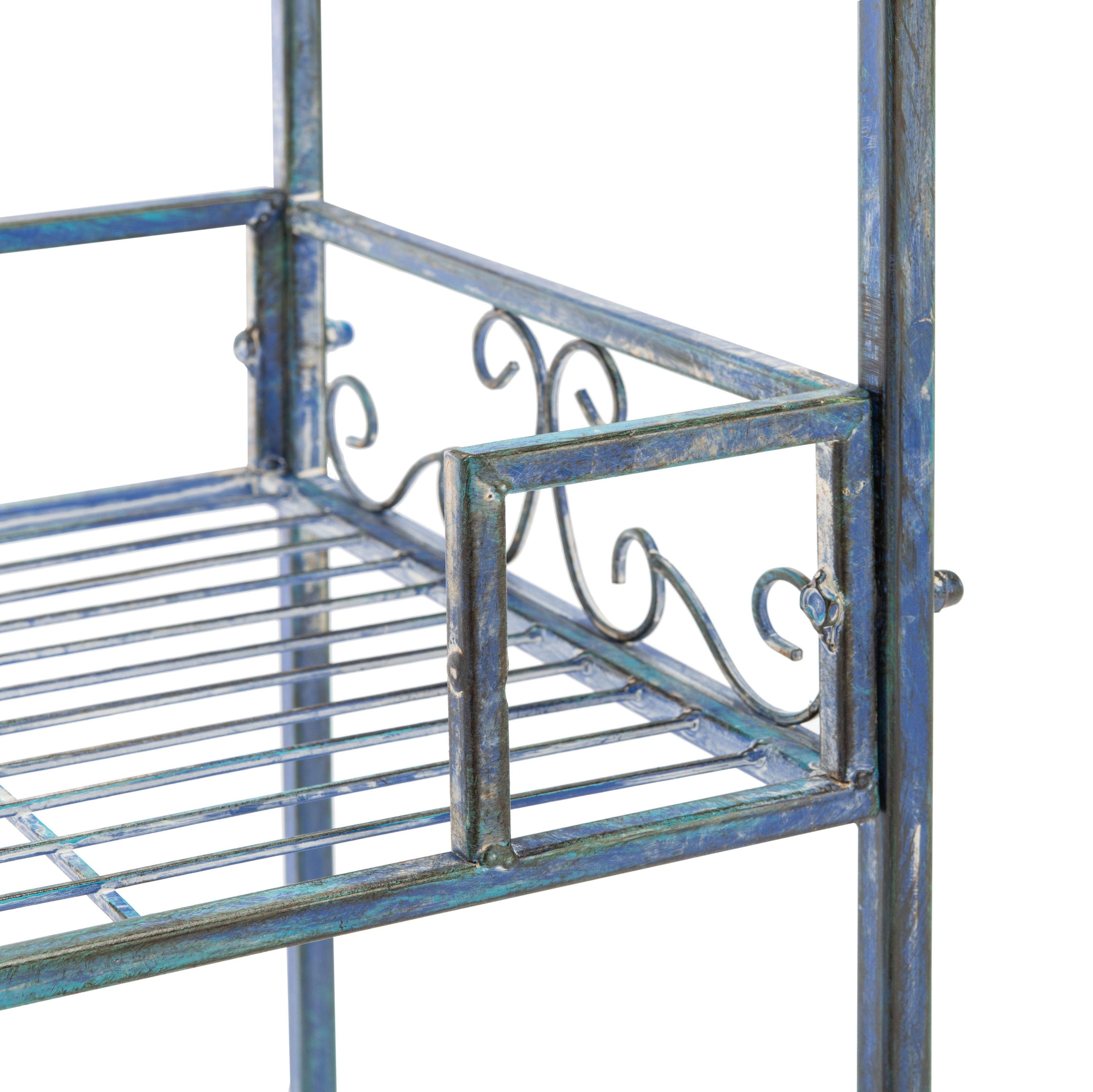 Noreen 3 Tier Indoor and Outdoor Shelf - Antique Blue - Safavieh