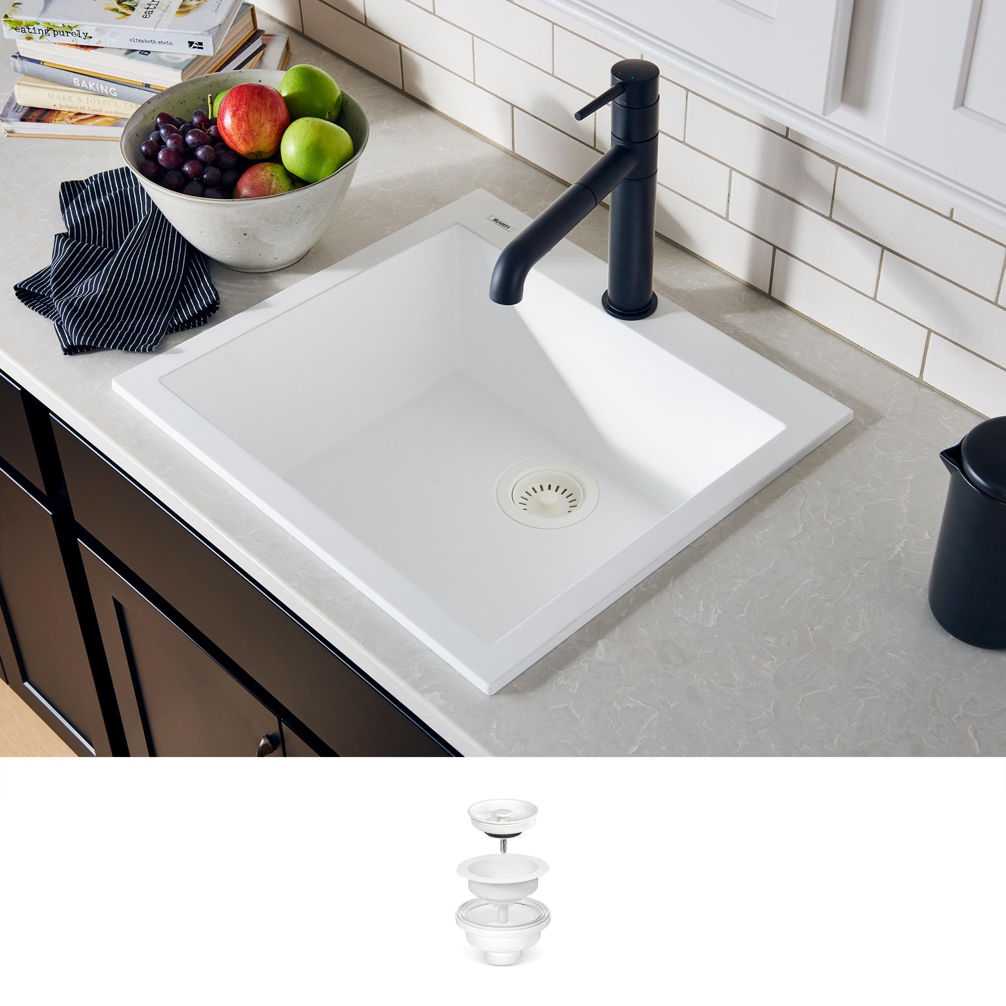 Ruvati Ruvati epiGranite Drop-in Topmount Granite Composite Kitchen Sink RVG1022WH