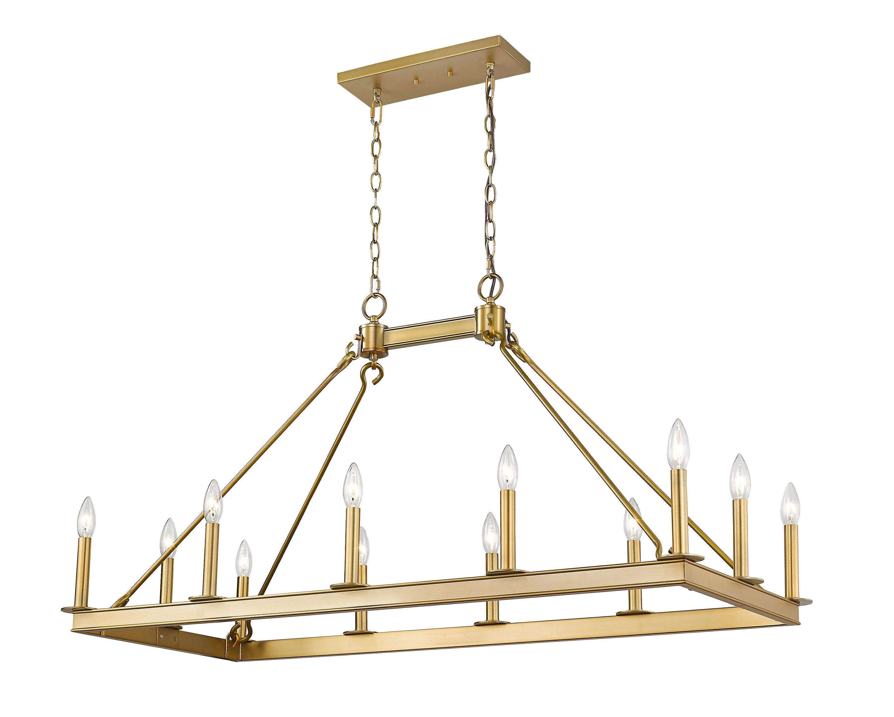 12 Light Island/Billiard In Linear Style 20 Inches Wide By 25 Inches High-Olde Brass Finish Z-Lite 482-12L-Obr