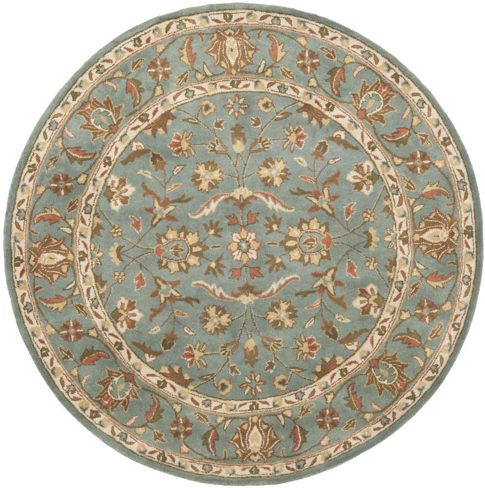 Heritage HG969 Hand Tufted Area Rug - Blue/Blue - 6' Round - Safavieh.