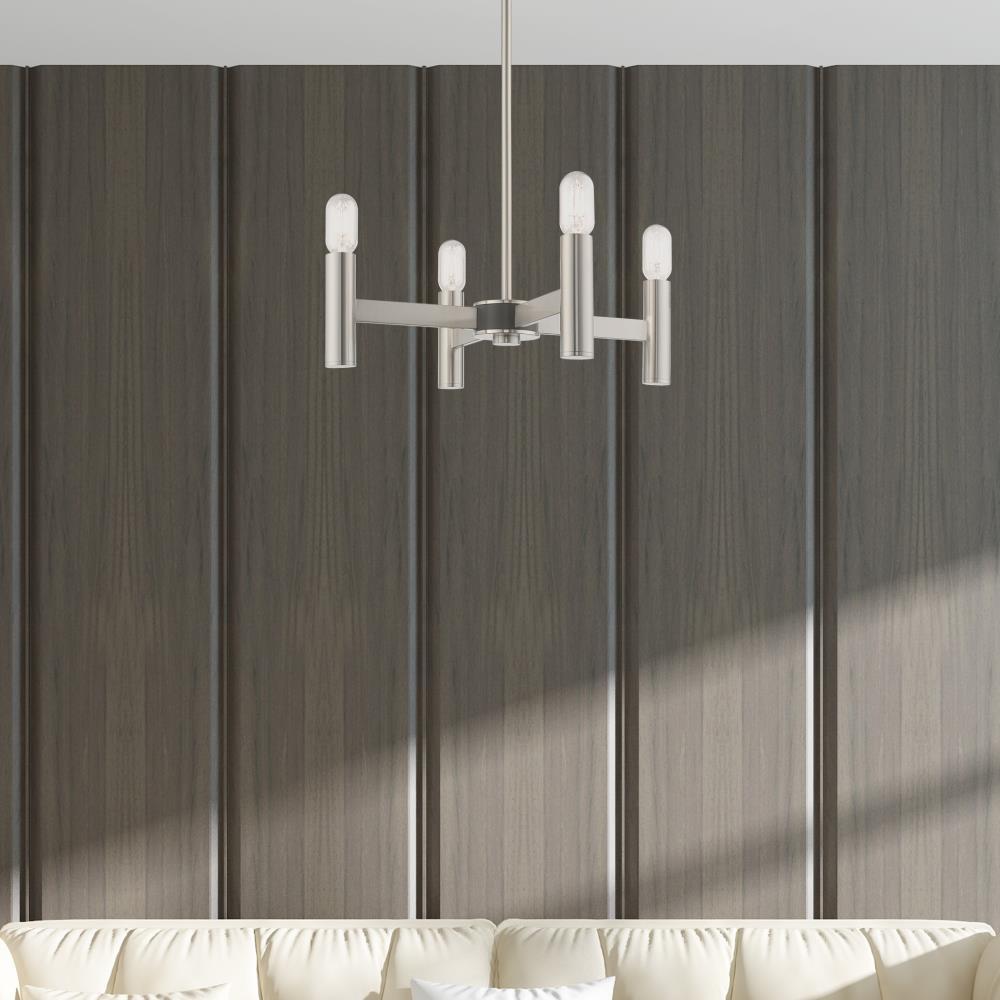 Livex Lighting Copenhagen 4 - Light Chandelier in  Brushed Nickel
