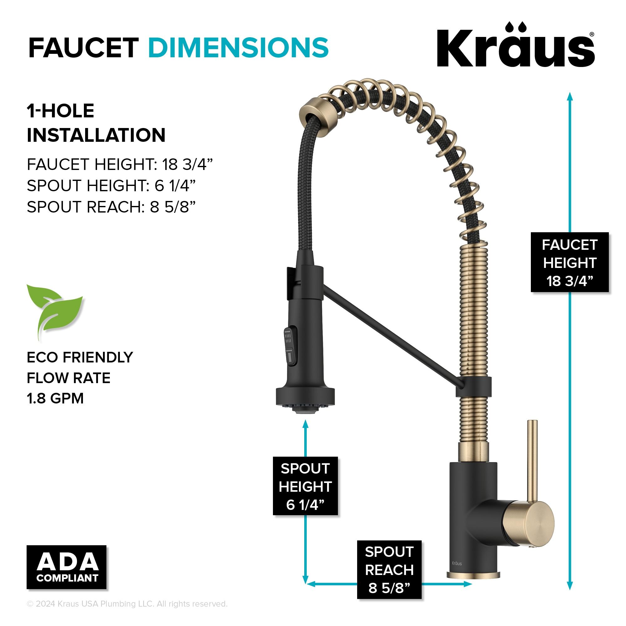 KRAUS Bolden Commercial Style 2-Function Single Handle Pull Down Kitchen Faucet