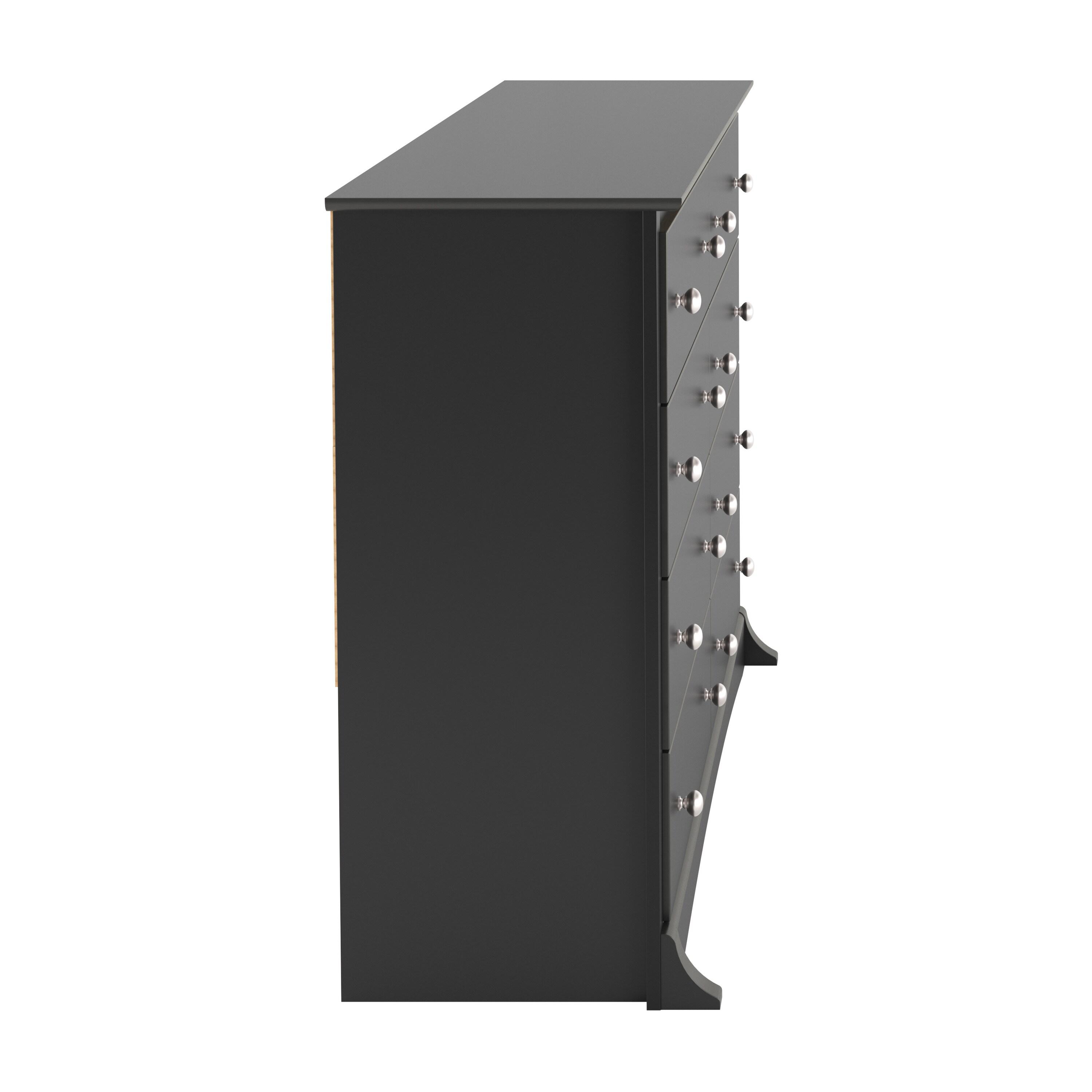 Sonoma 8 Drawer Dresser Black - Prepac: Laminated Transitional Style, Metal Hardware, Includes Anti-Tip