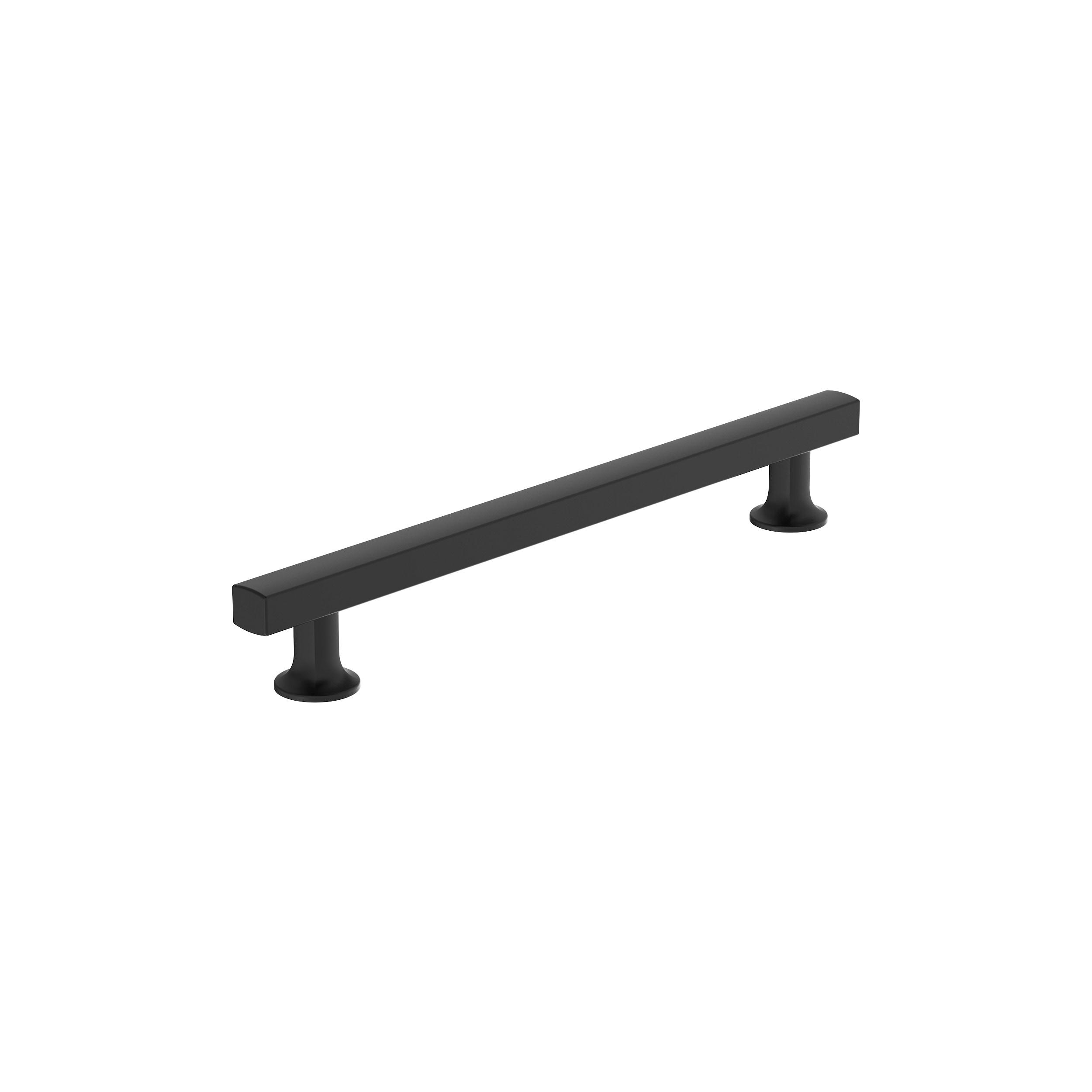 Amerock Everett 7-9/16 inch (192mm) Center-to-Center Matte Black Cabinet Pull