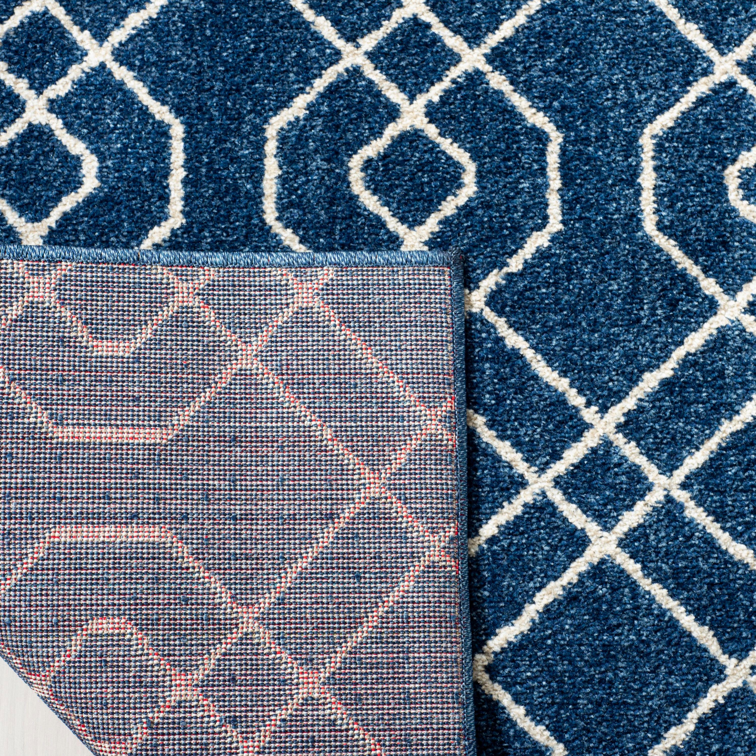 Amherst AMT407 Power Loomed Area Rug - Navy/Beige - 5'3"x8' - Safavieh.