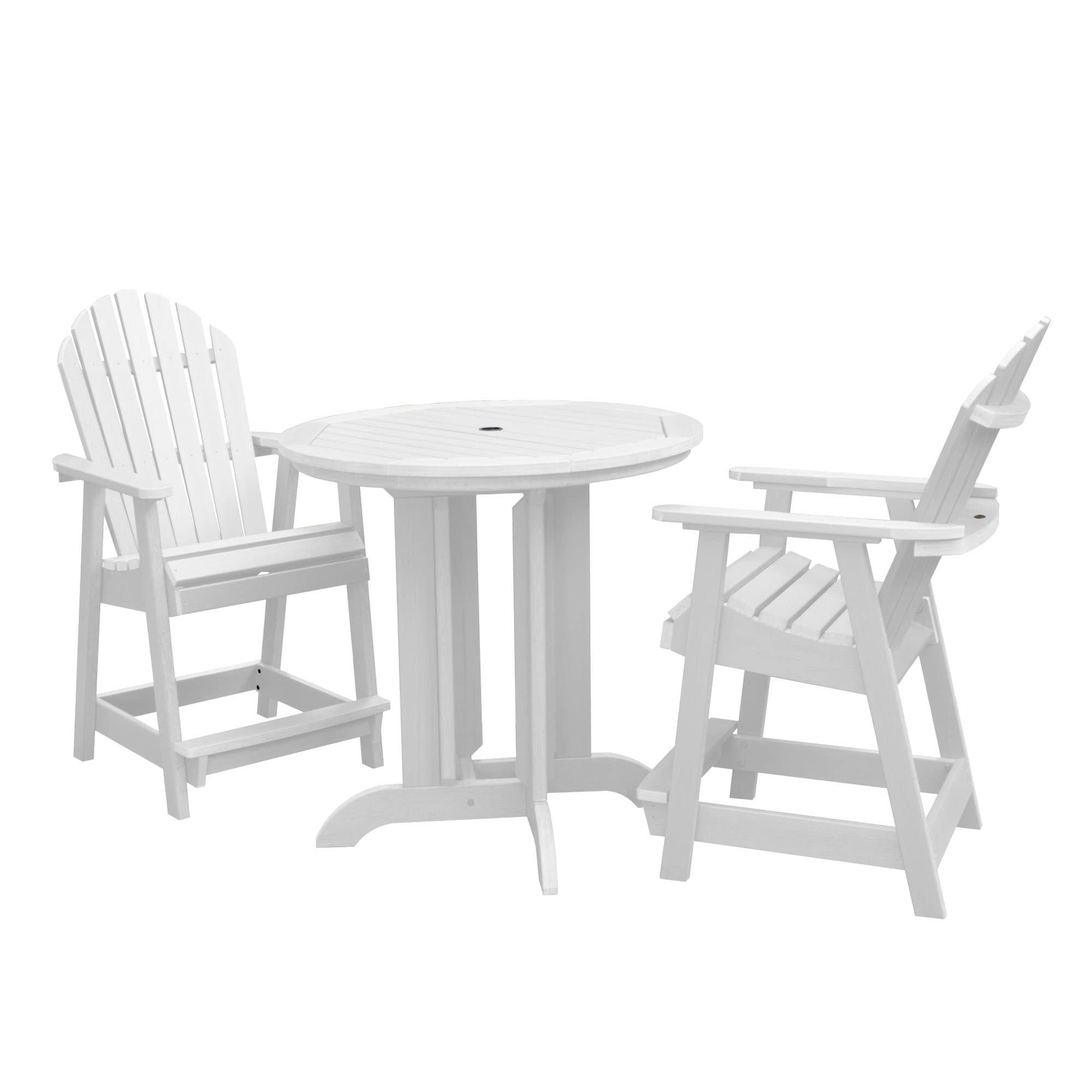 Highwood's 36" Round 3-pc Hamilton Dining Set - Counter Height, Outdoor, Eco-friendly, Synthetic Wood