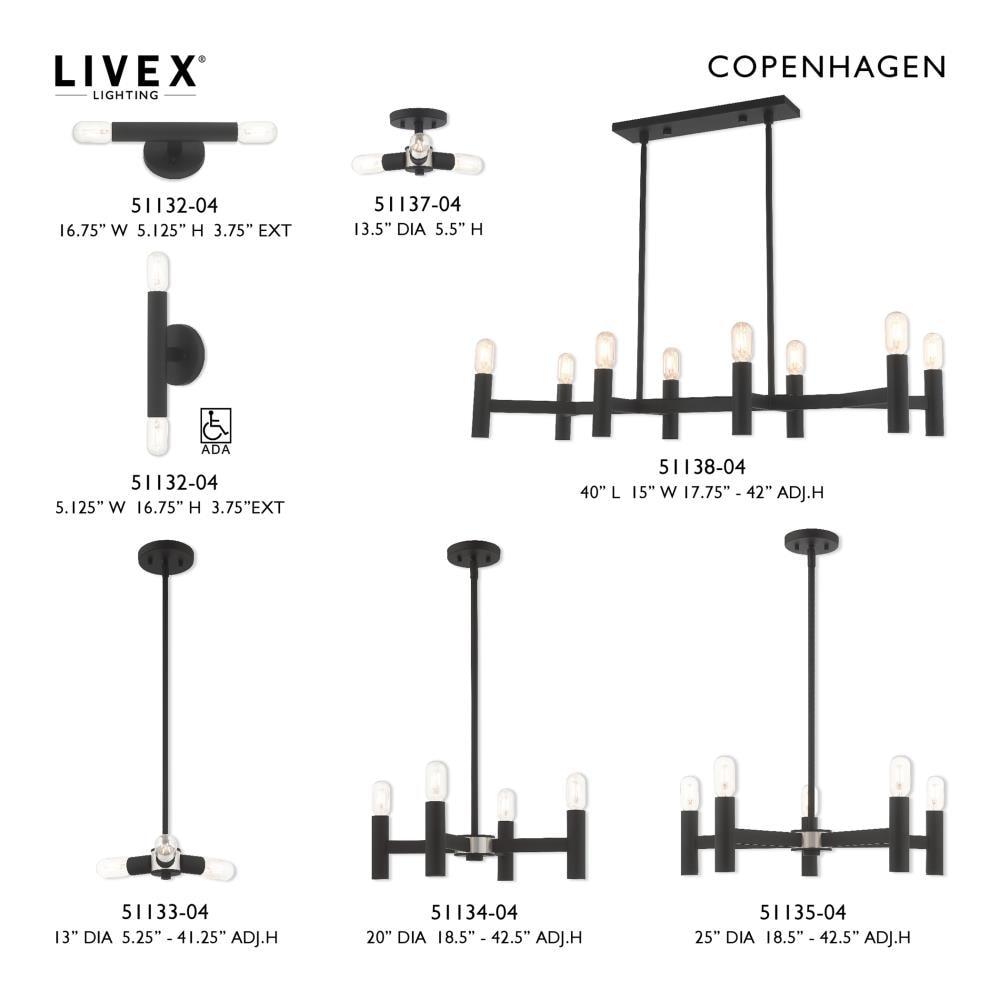 Livex Lighting Copenhagen 4 - Light Chandelier in  Black