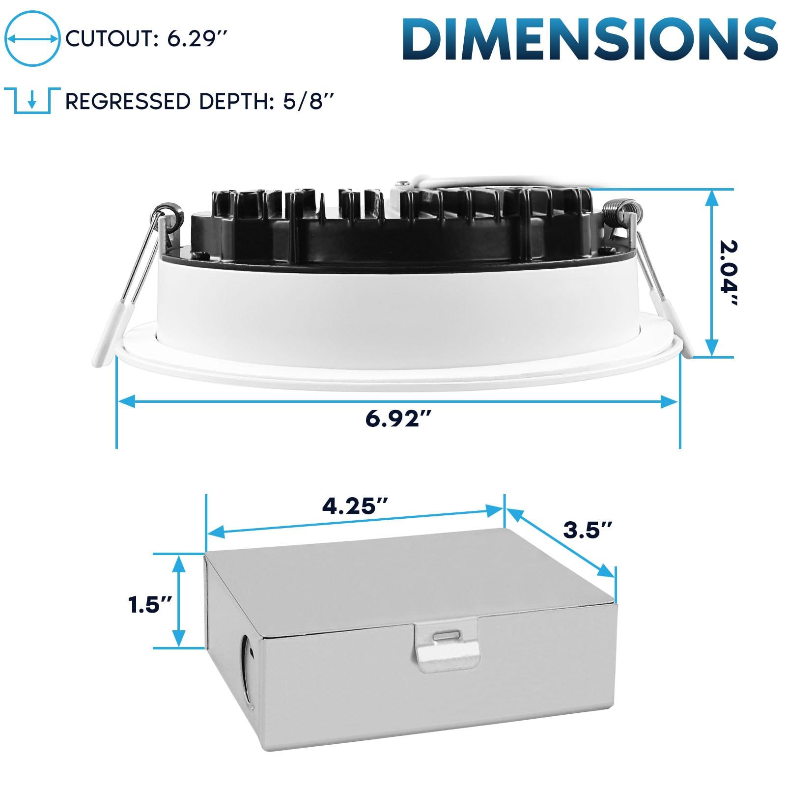 6'' Tunable Color Temperature Dimmable Air-Tight IC Rated LED Canless Recessed Lighting Kit