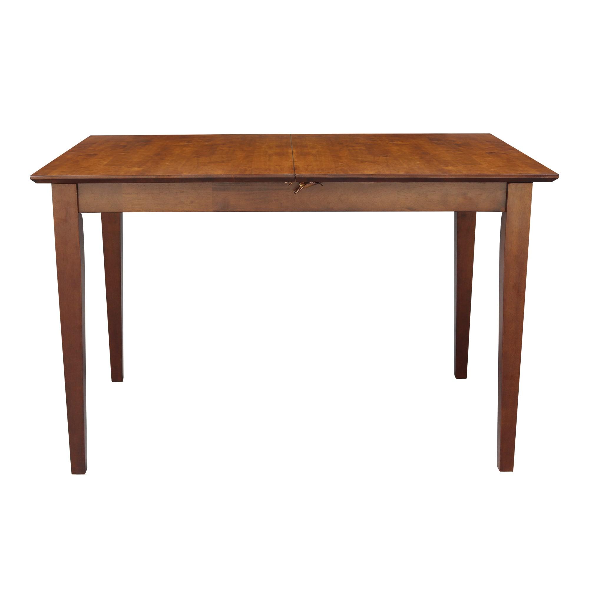 32"x48" Shaker Extendable Dining Table Brown - International Concepts: Seats 6, Solid Wood