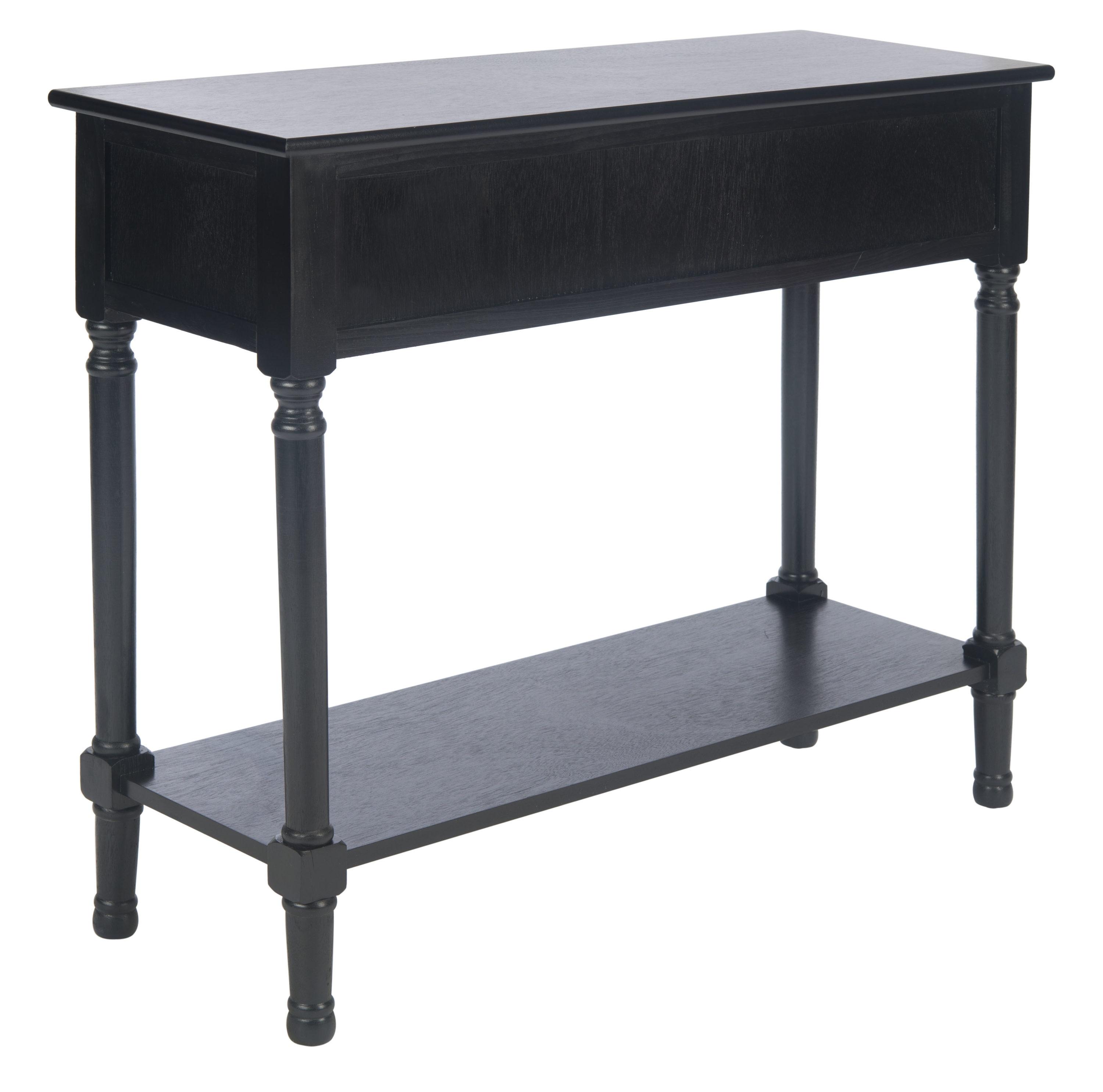 SAFAVIEH Allura French Black Wood Console Table with Drawer (35.5 in. W x 13 in. D x 29.5 in. H)