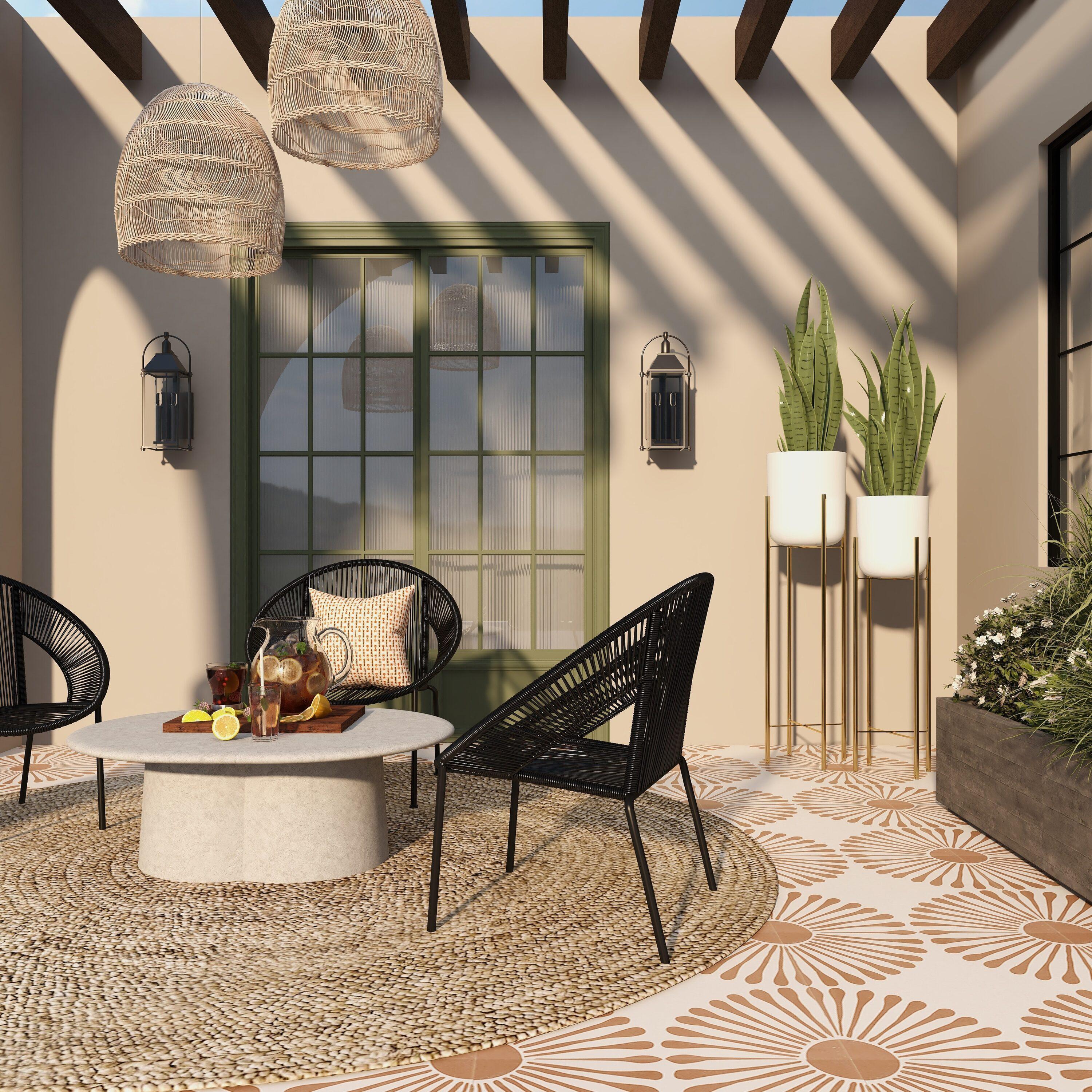 CosmoLiving by Cosmopolitan 2 - Piece Silver Metal Tall Indoor Outdoor Dome Indoor Outdoor Planter with Removable Stand Set