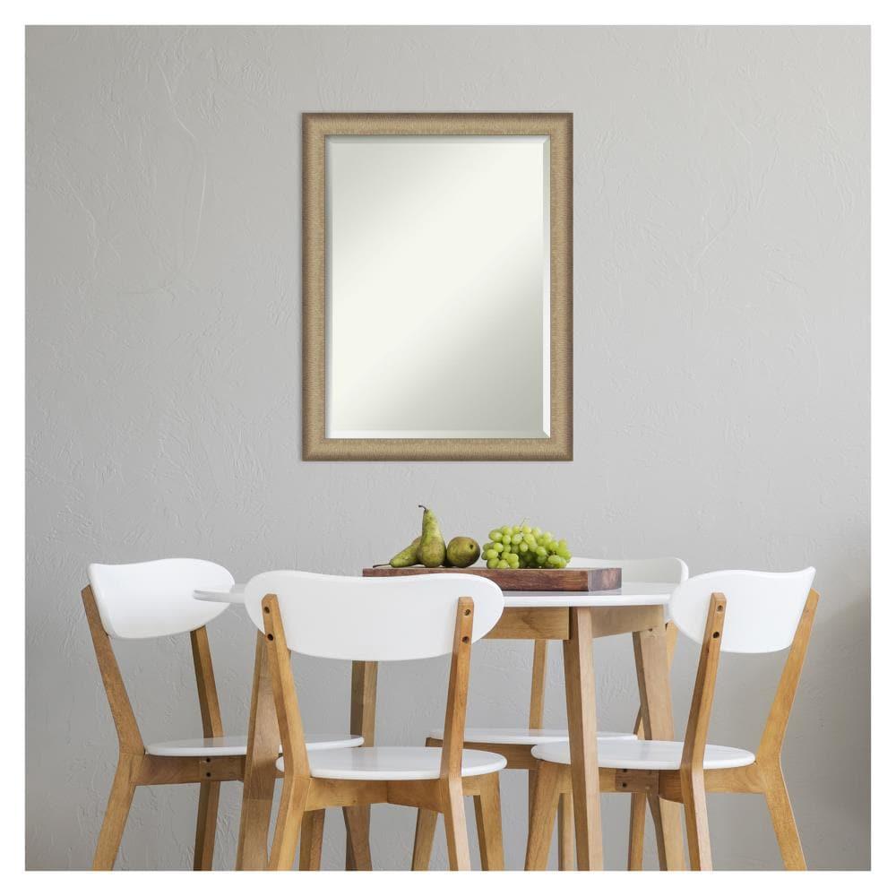 21" x 27" Elegant Brushed Framed Bathroom Vanity Wall Mirror Bronze - Amanti Art: Satin Finish, Polystyrene Frame, Wall Mounted