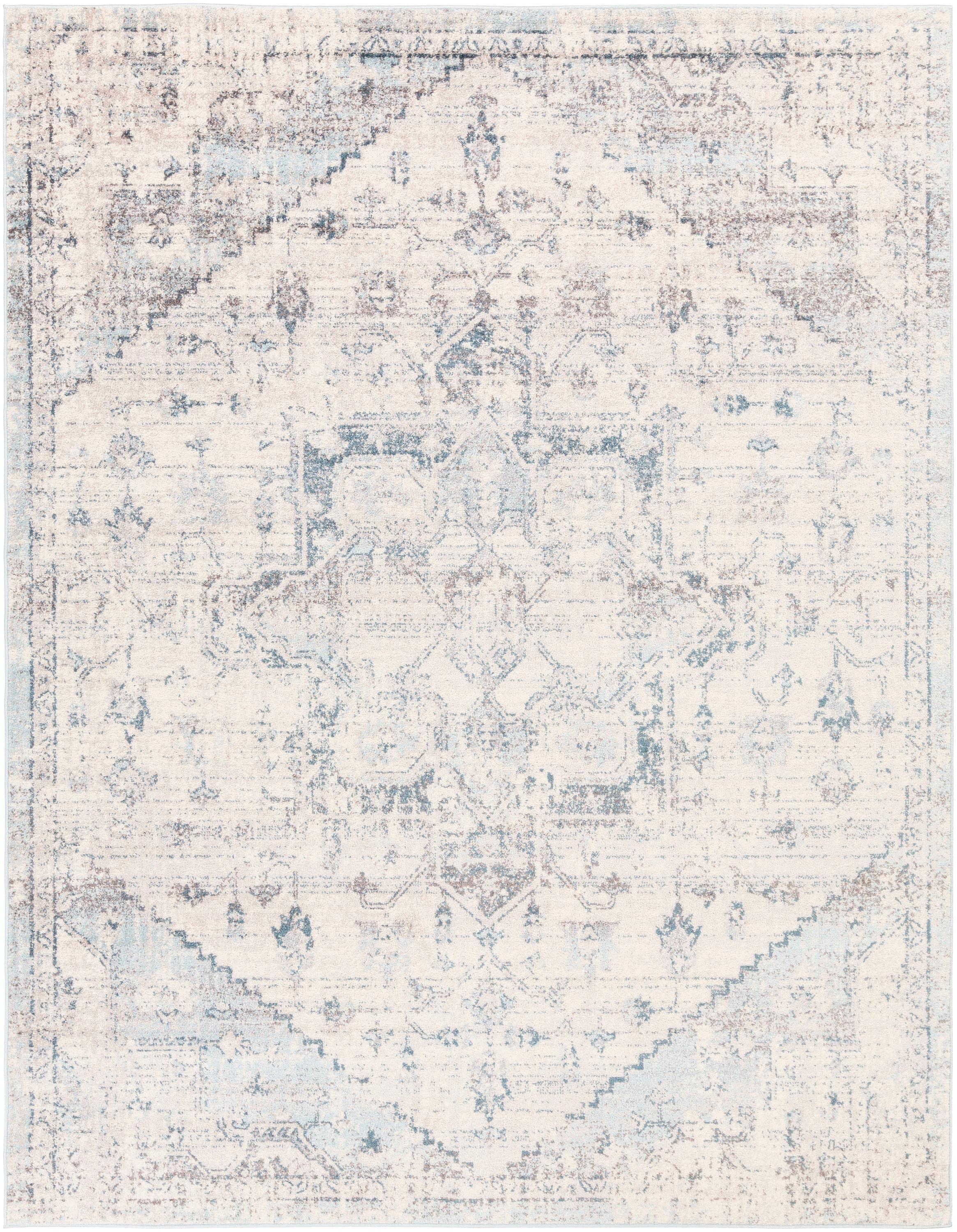 6'7"x9' Henderson Traditional Rugs Cream - Artistic Weavers: Medium Pile, Stain & Fade-Resistant, Living Room Rug