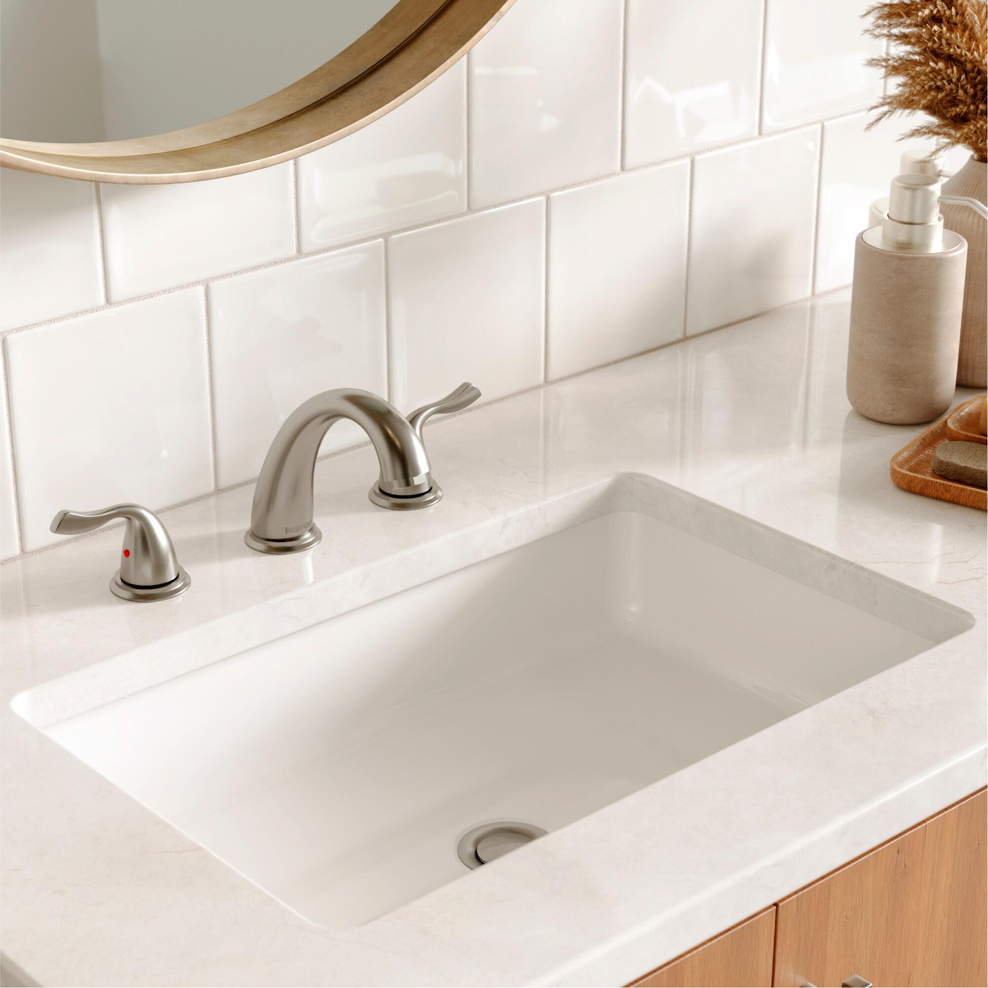 Karran Fulham 8 In. Widespread 2-Handle Bathroom Faucet With Matching Pop-up Drain