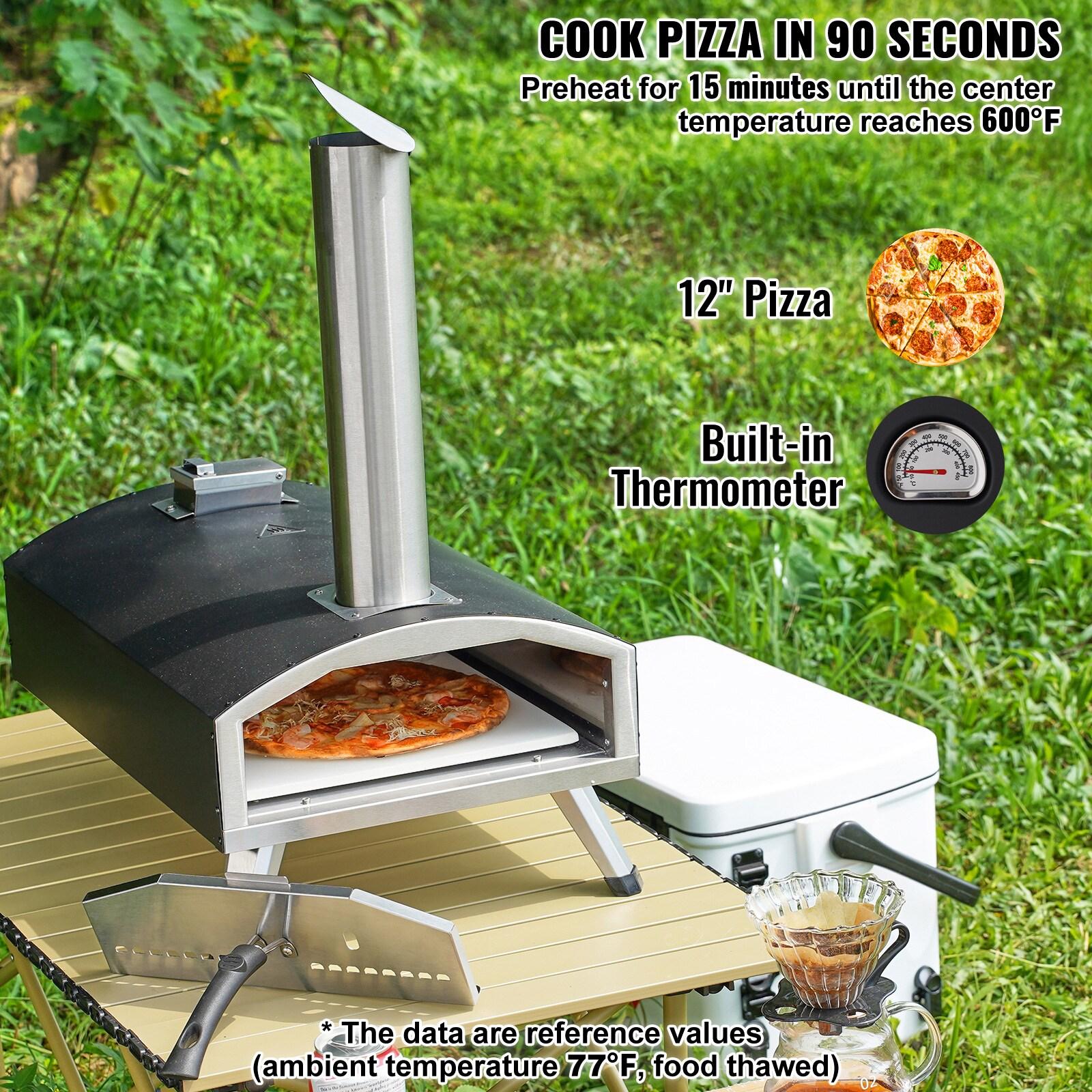 12" Outdoor Pizza Oven Portable Wood Pellet Pizza Oven Iron Spray Camping
