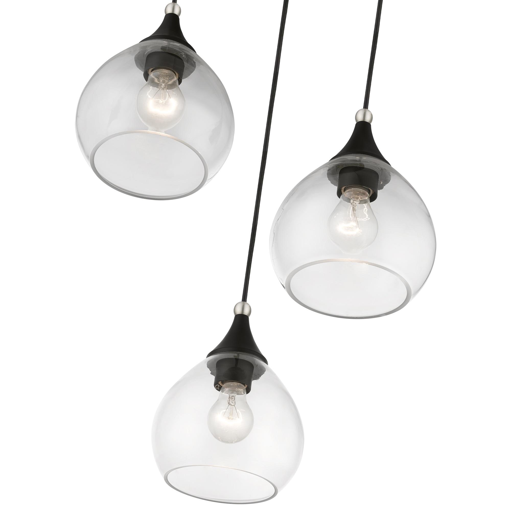 Livex Lighting Catania 3 - Light Pendant in  Black/Brushed Nickel
