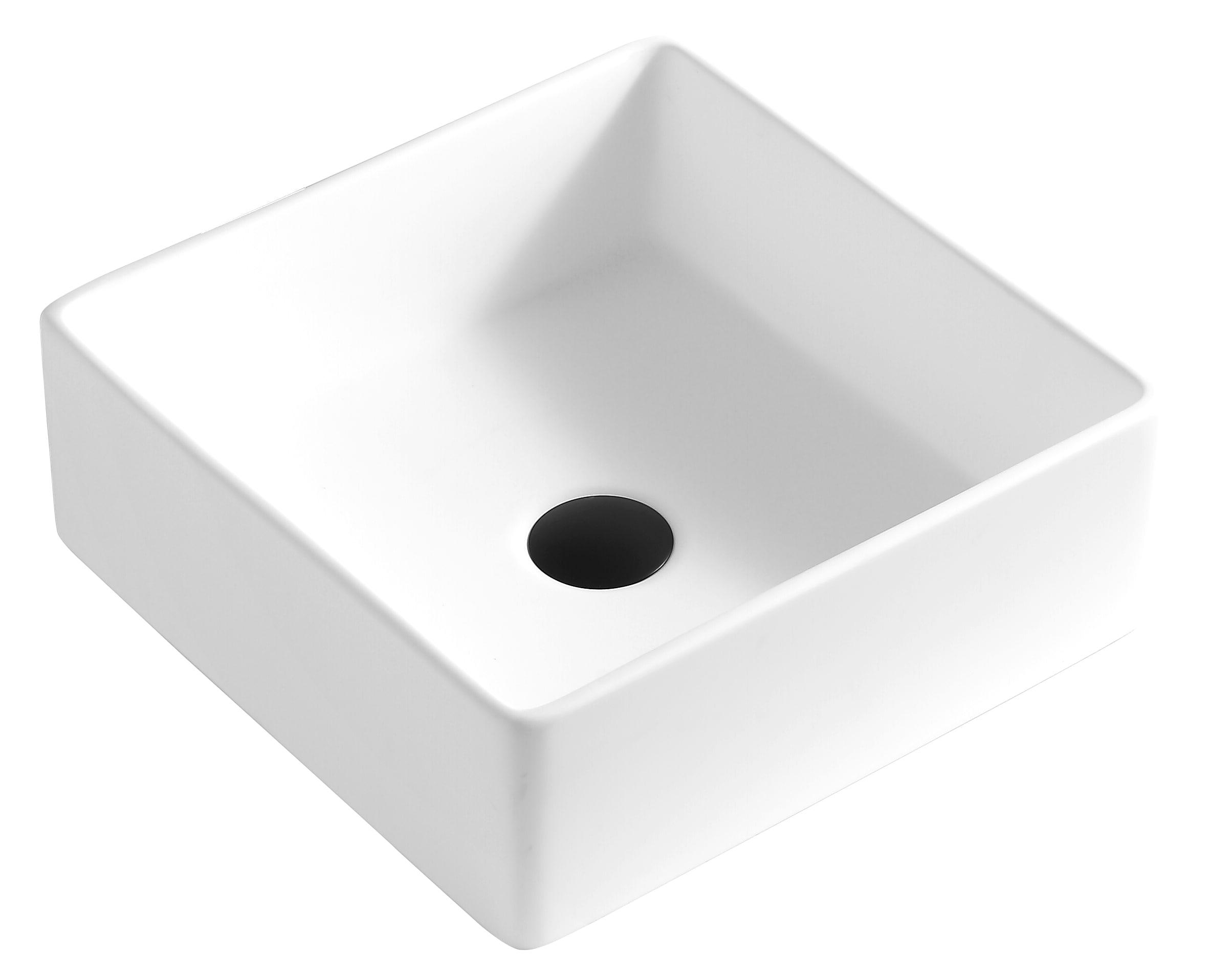 Karran Quattro 14-1/2'' X 14-1/2'' Matte White Acrylic Square Vessel Sink