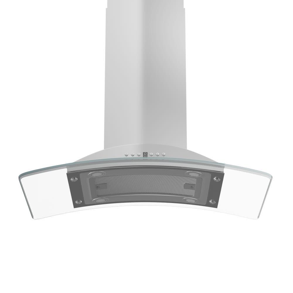 ZLINE 30 in. Convertible Vent Isl& Mount Range Hood in Stainless Steel & Glass (GL9i-30)