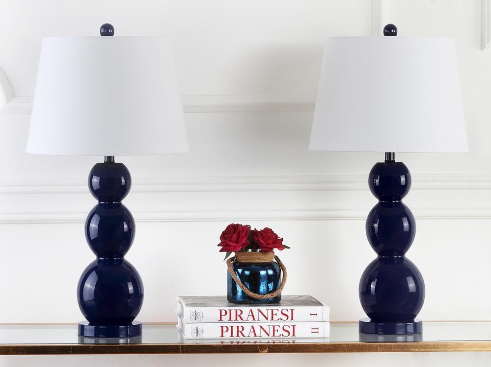 Jayne 3 Sphere Table Lamp (Set of 2) - Navy - Safavieh.