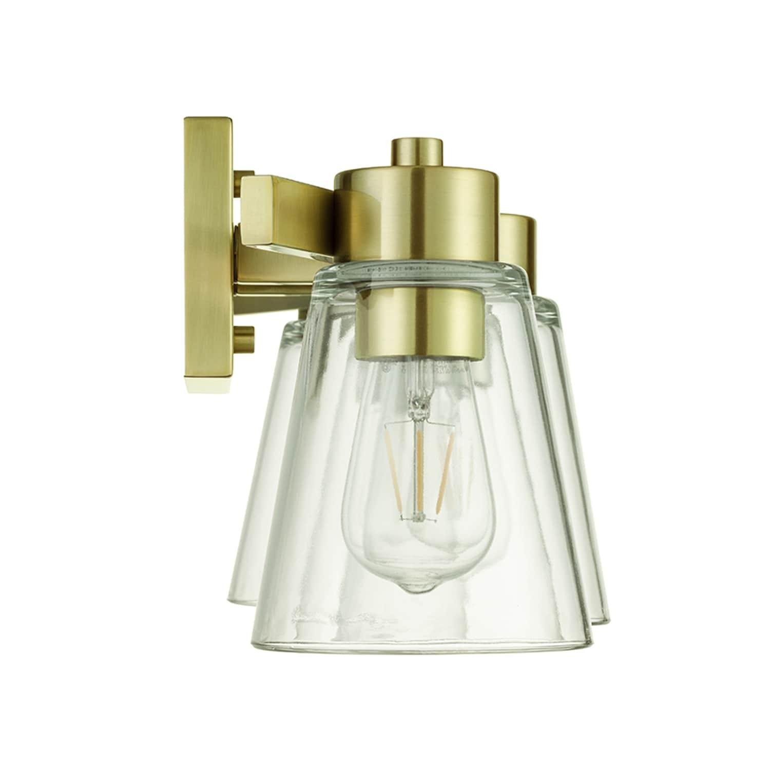 Prominence Home Fairendale 3-Light Soft Gold Bathroom Vanity Light with Clear Glass Shade