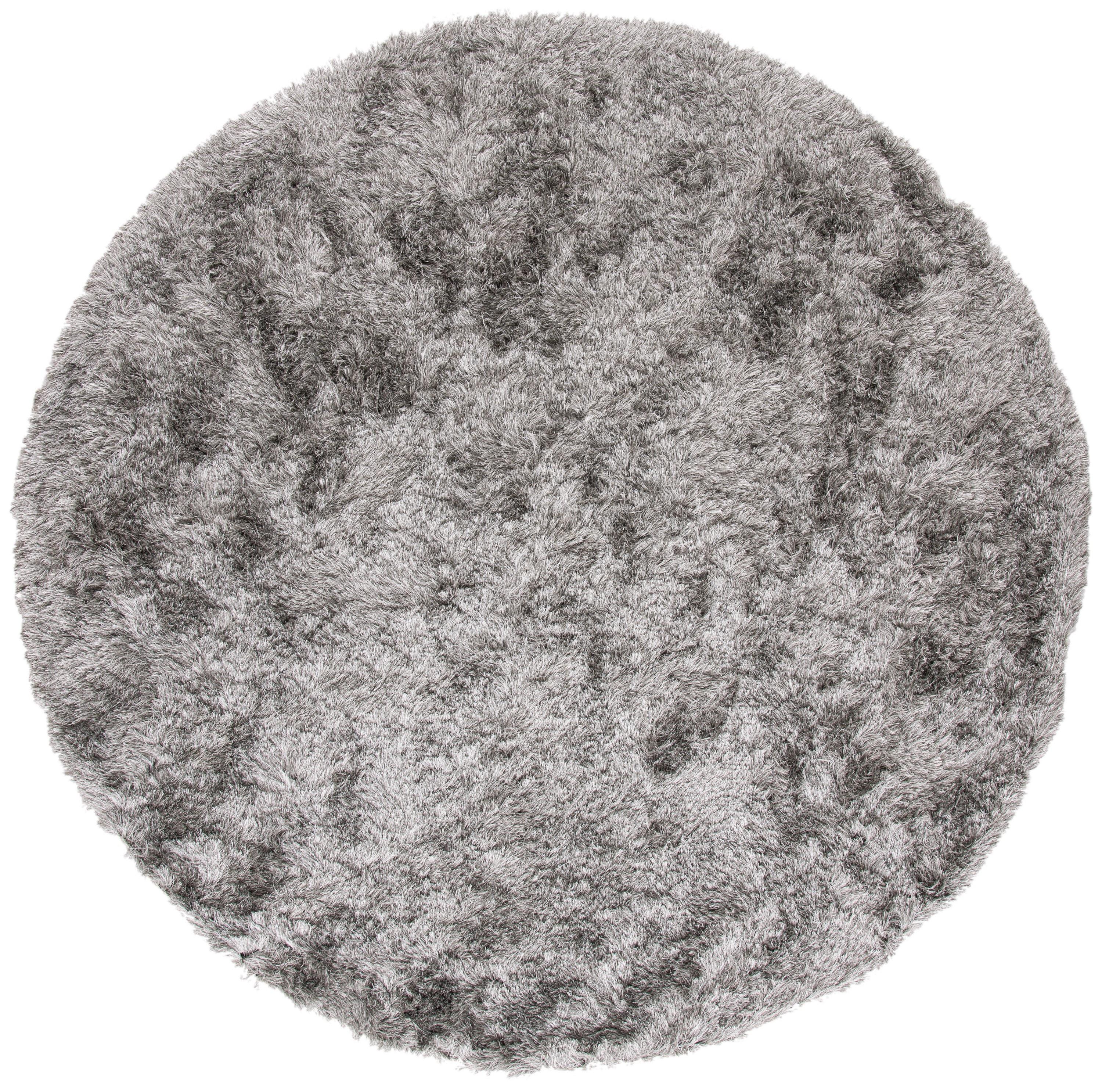 Shag SG511 Hand Tufted Area Rug - Silver - 9' round - Safavieh.