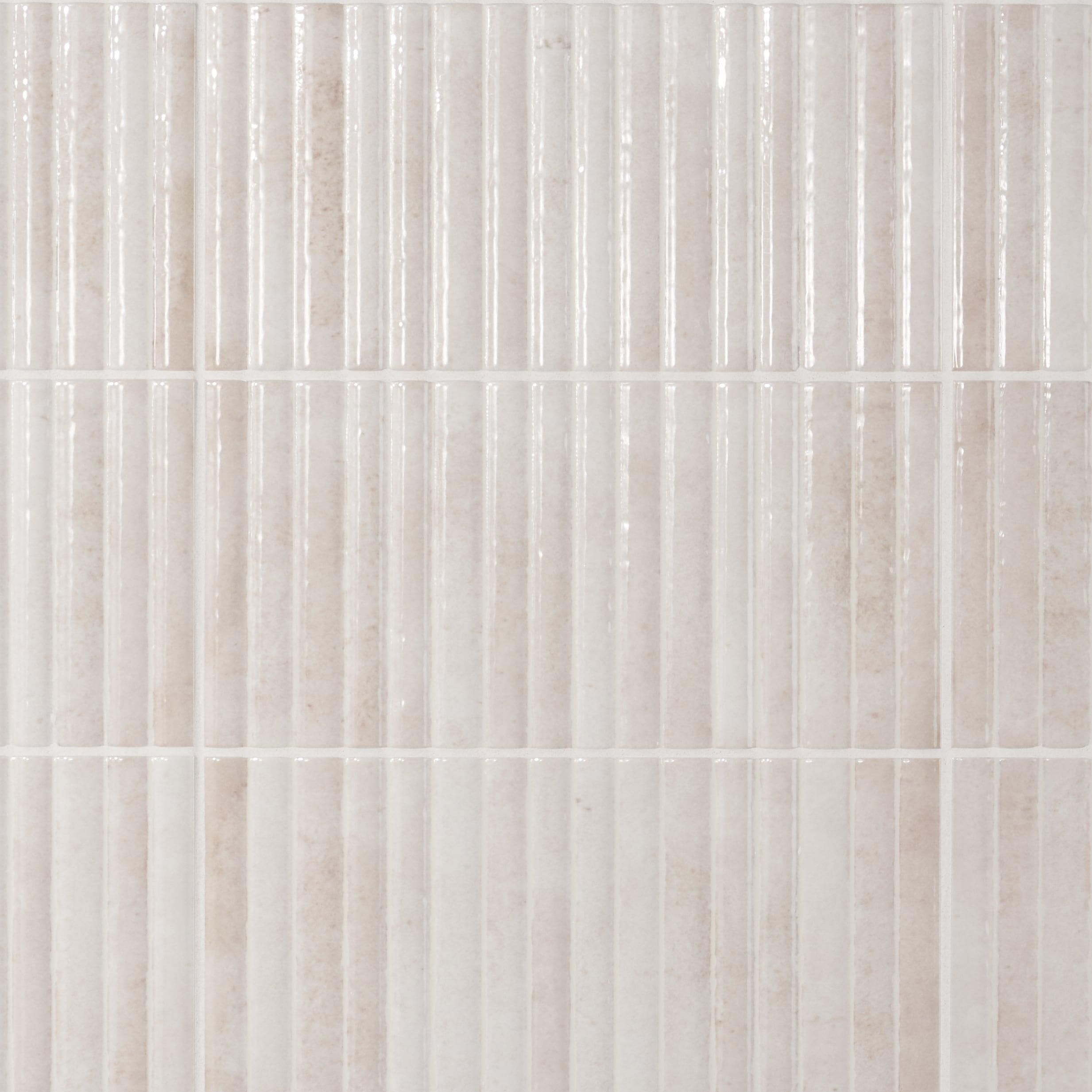 Canu 5.9 In. x 11.81 In. Polished Fluted Ceramic Subway Wall Tile (9.68 Sq. Ft. / Case)