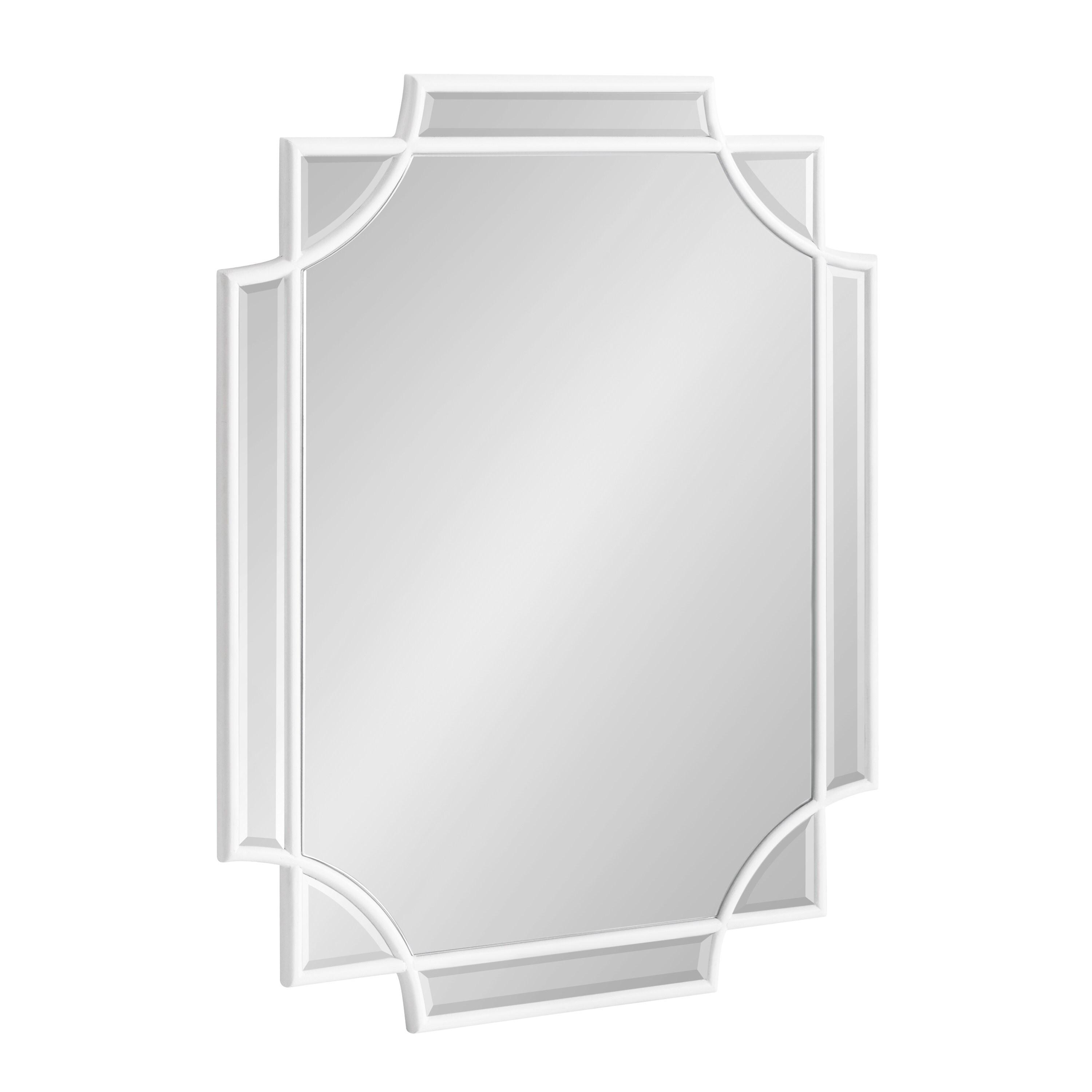 Kate & Laurel All Things Decor 18"x24" Minuette Scallop Wall Mirror White: Modern Rectangle, No Assembly Required