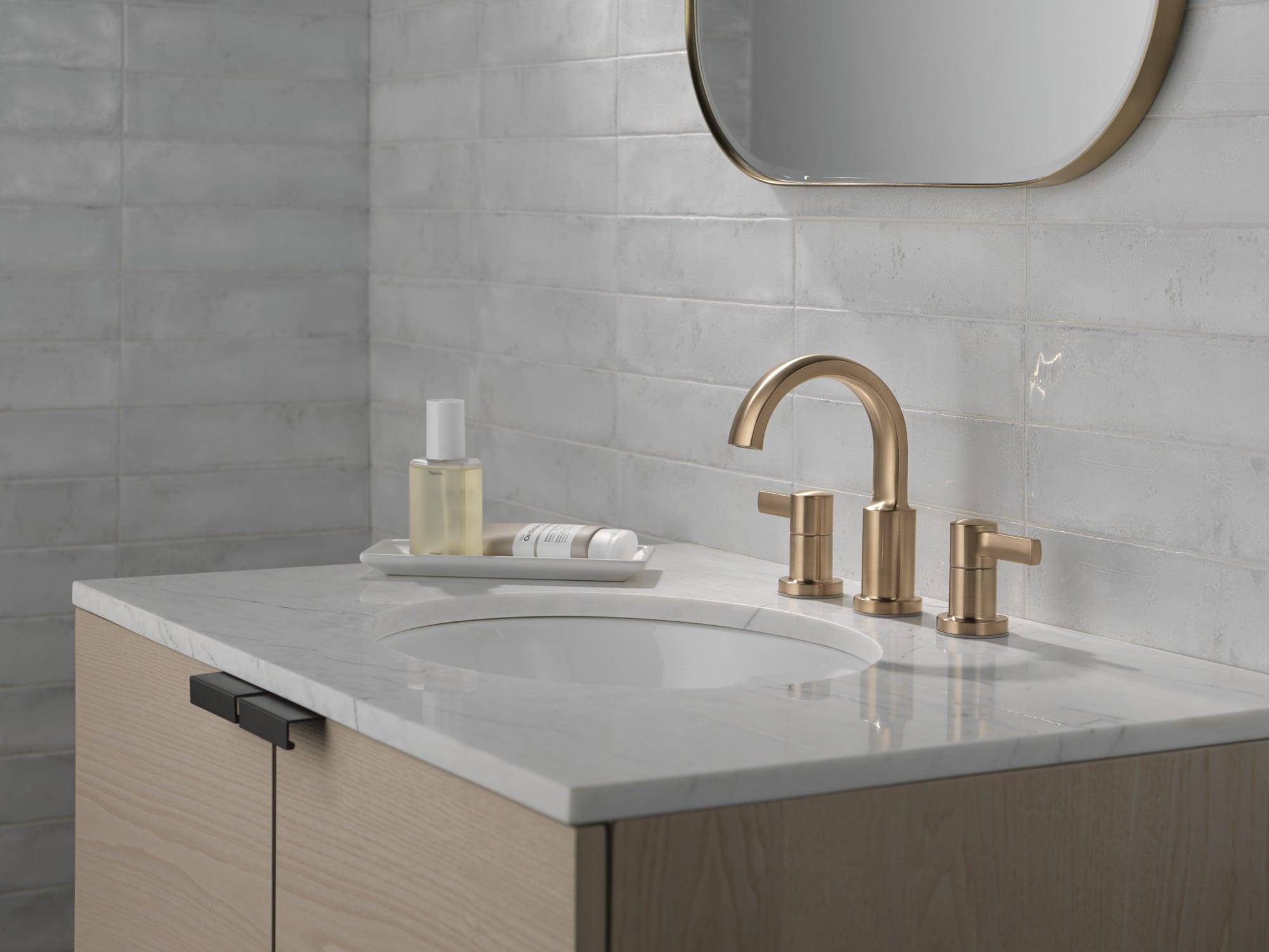 Albion Widespread Bathroom Faucet 3 Hole, 2-handle Bathroom Sink Faucet with Drain Assembly