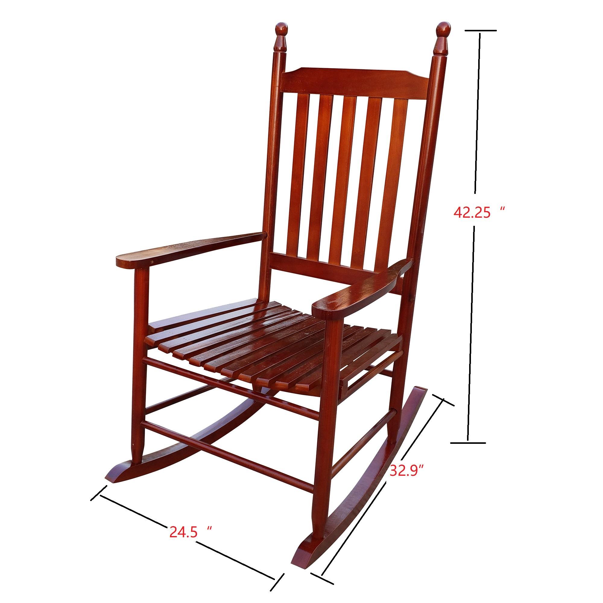 Wooden Porch Rocking Chair Brown