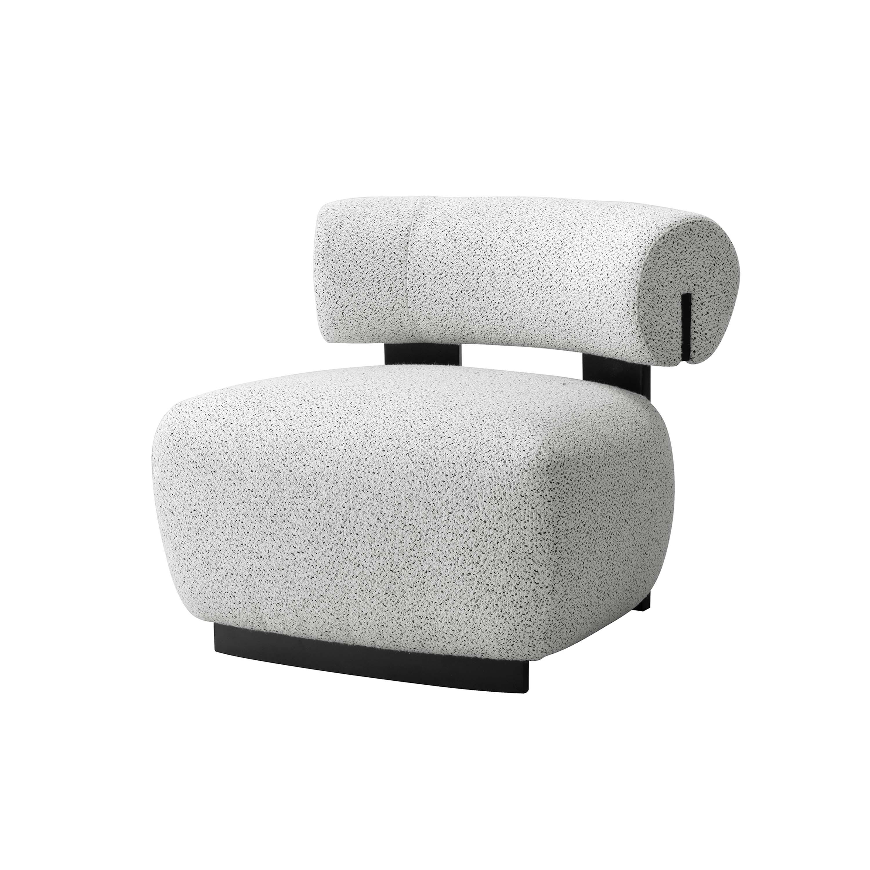 Manhattan Comfort Set of 2 Bartow Modern Woven Fabric Upholstered Accent Chairs Ivory/Black