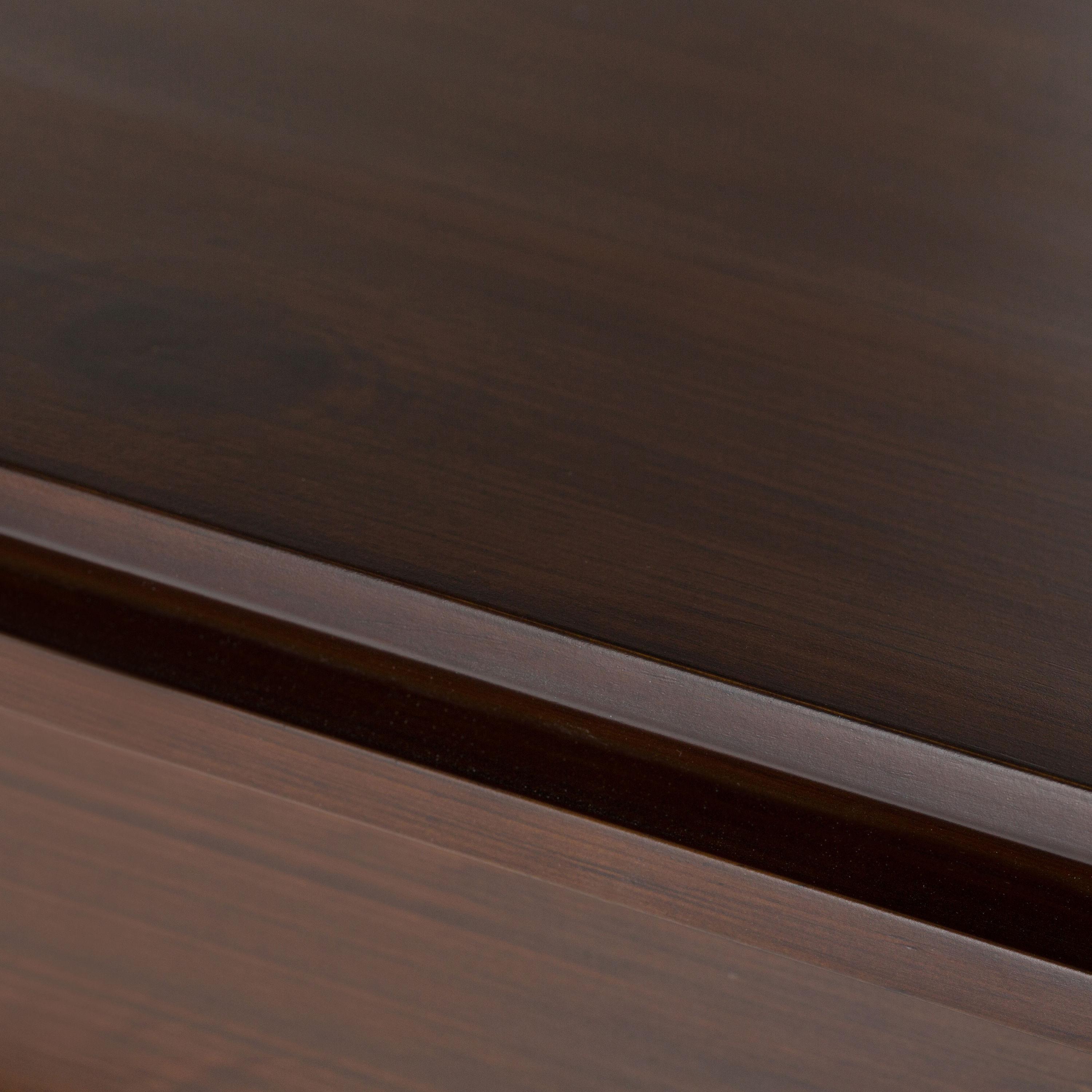 Simpli Home Artisan 54"W Solid Wood Sideboard Buffet with Tempered Glass Doors and 6 Drawers