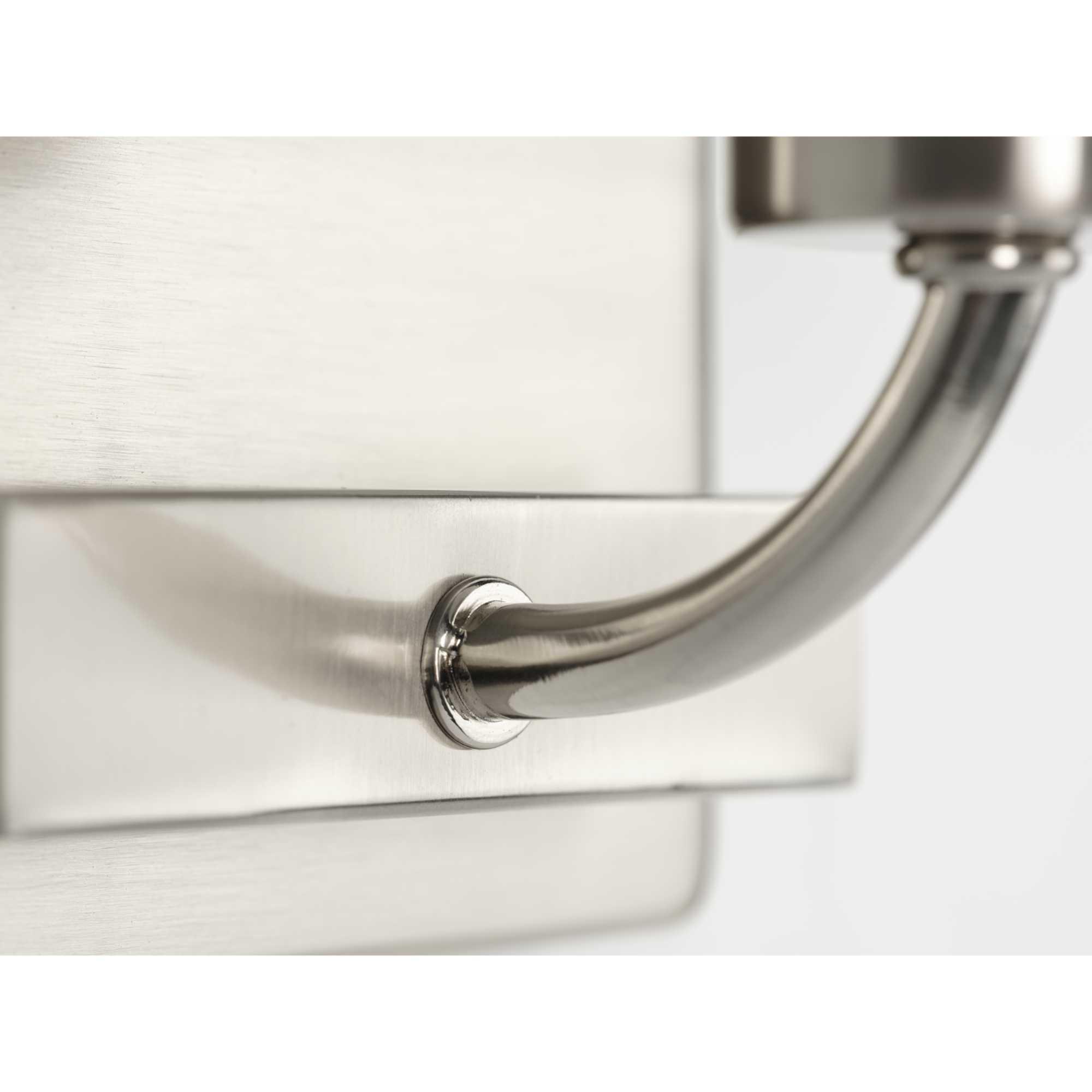 Moore Collection One-Light Brushed Nickel White Opal Glass Luxe Bath Vanity Light