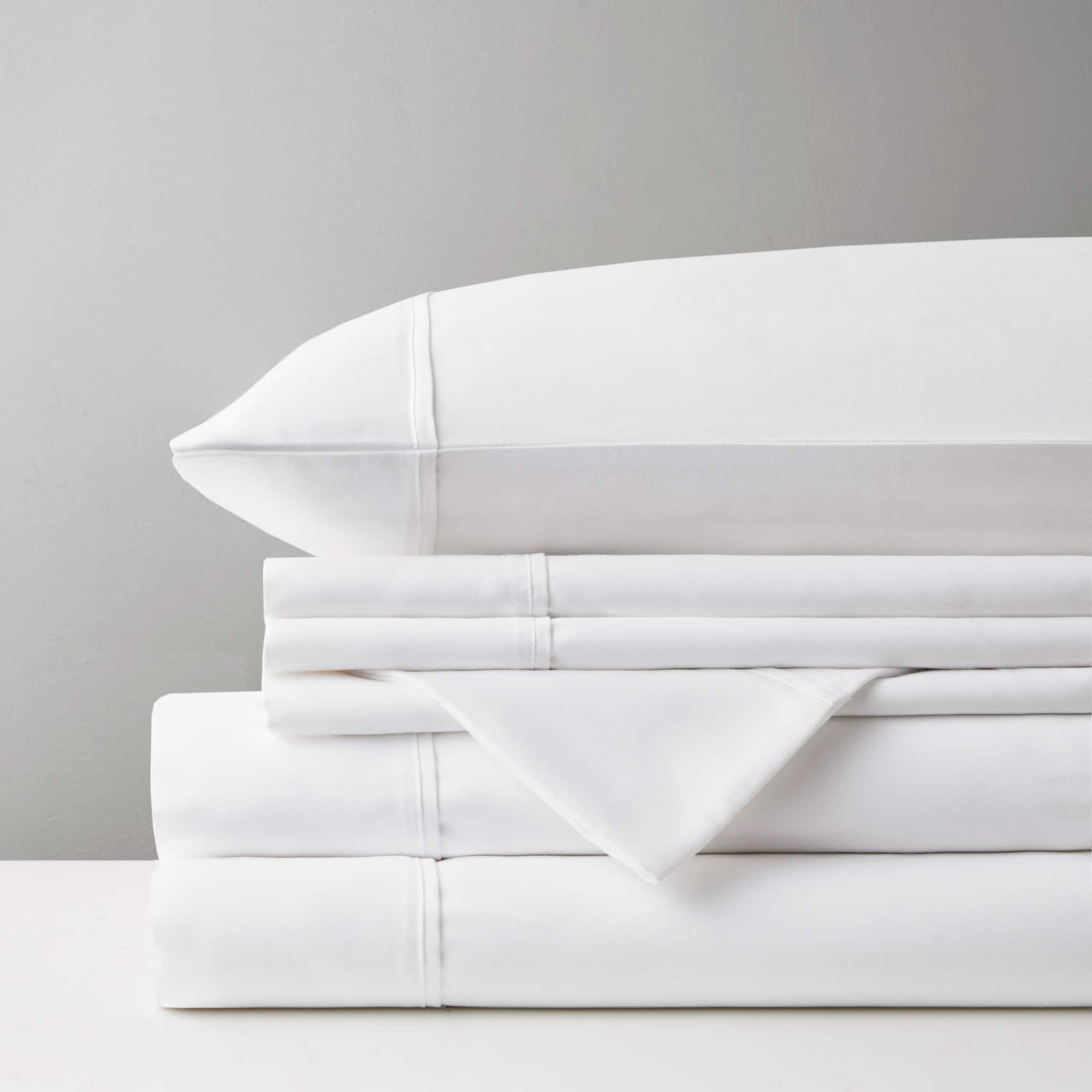 Split King 800 Thread Count 7pc Cotton Blend Sheet Set White