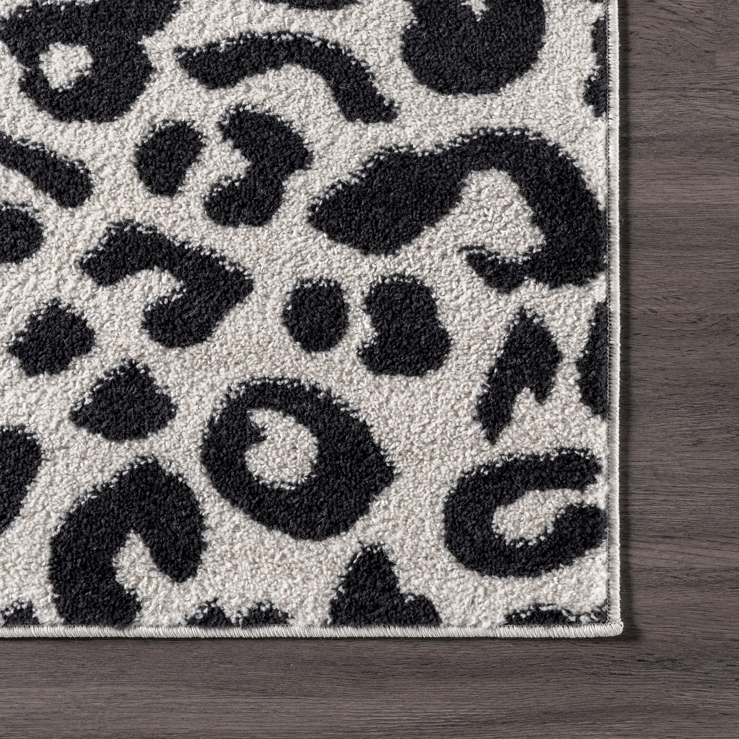 nuLOOM Print Leopard Area Rug, 9' x 12', Dark Gray