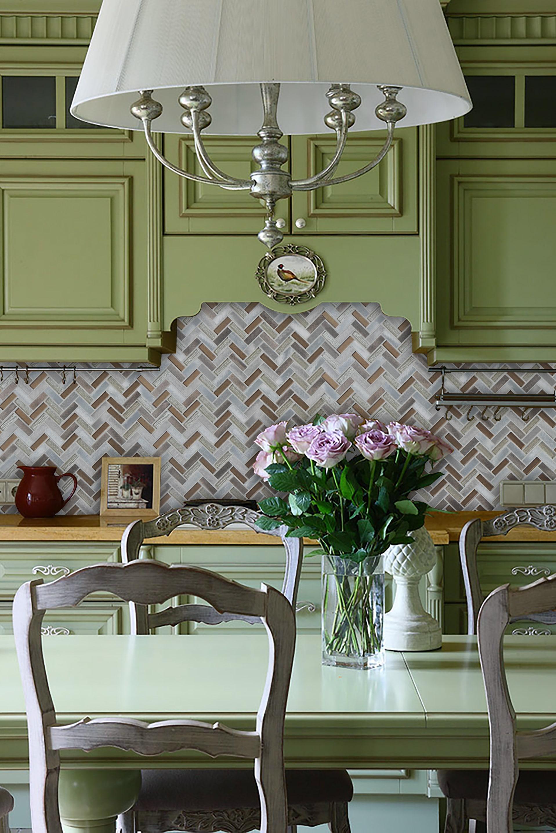 Twilight Series 0.5" x 2" Straight Edge Metal and Glass Mosaic Tile