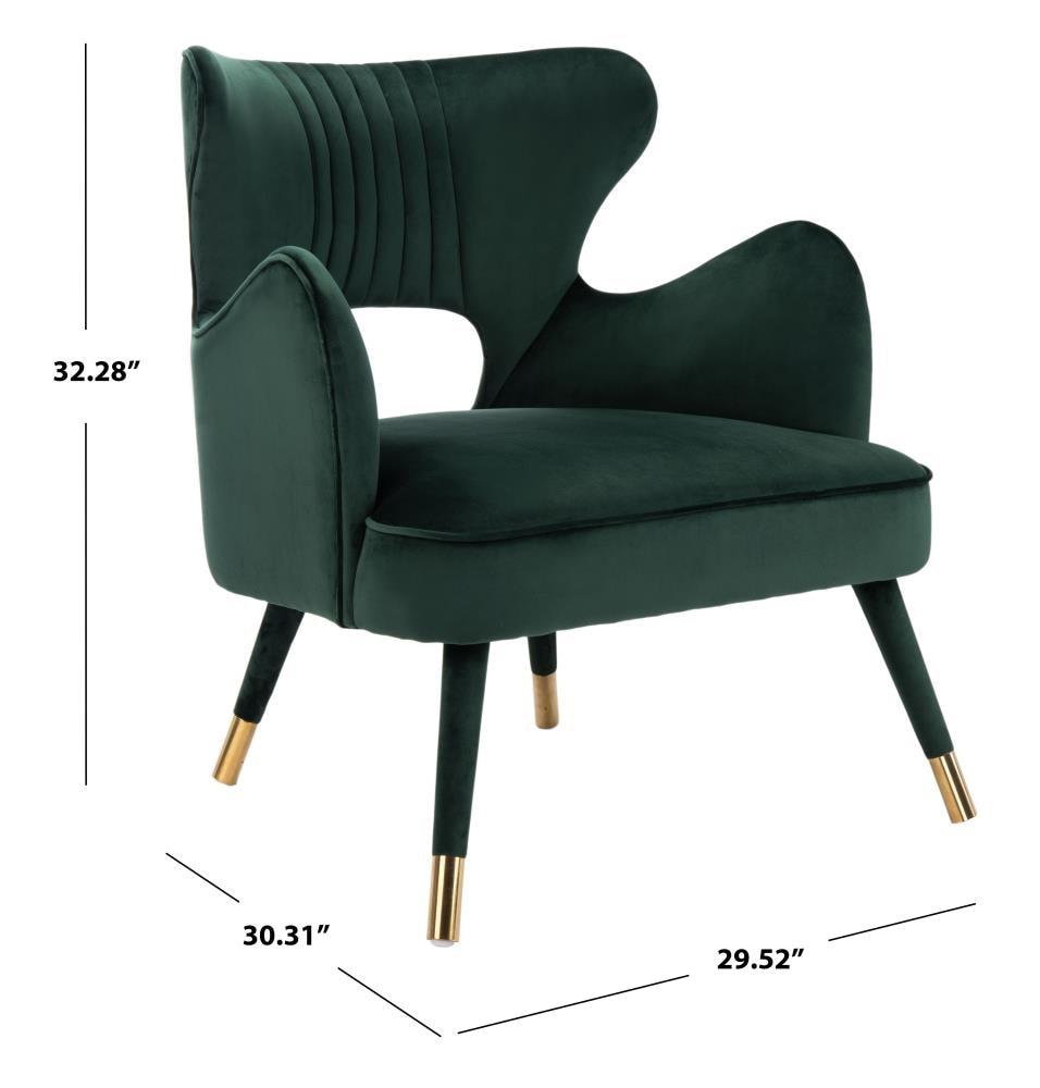 Blair Wingback Accent Chair - Forest Green/Gold - Safavieh