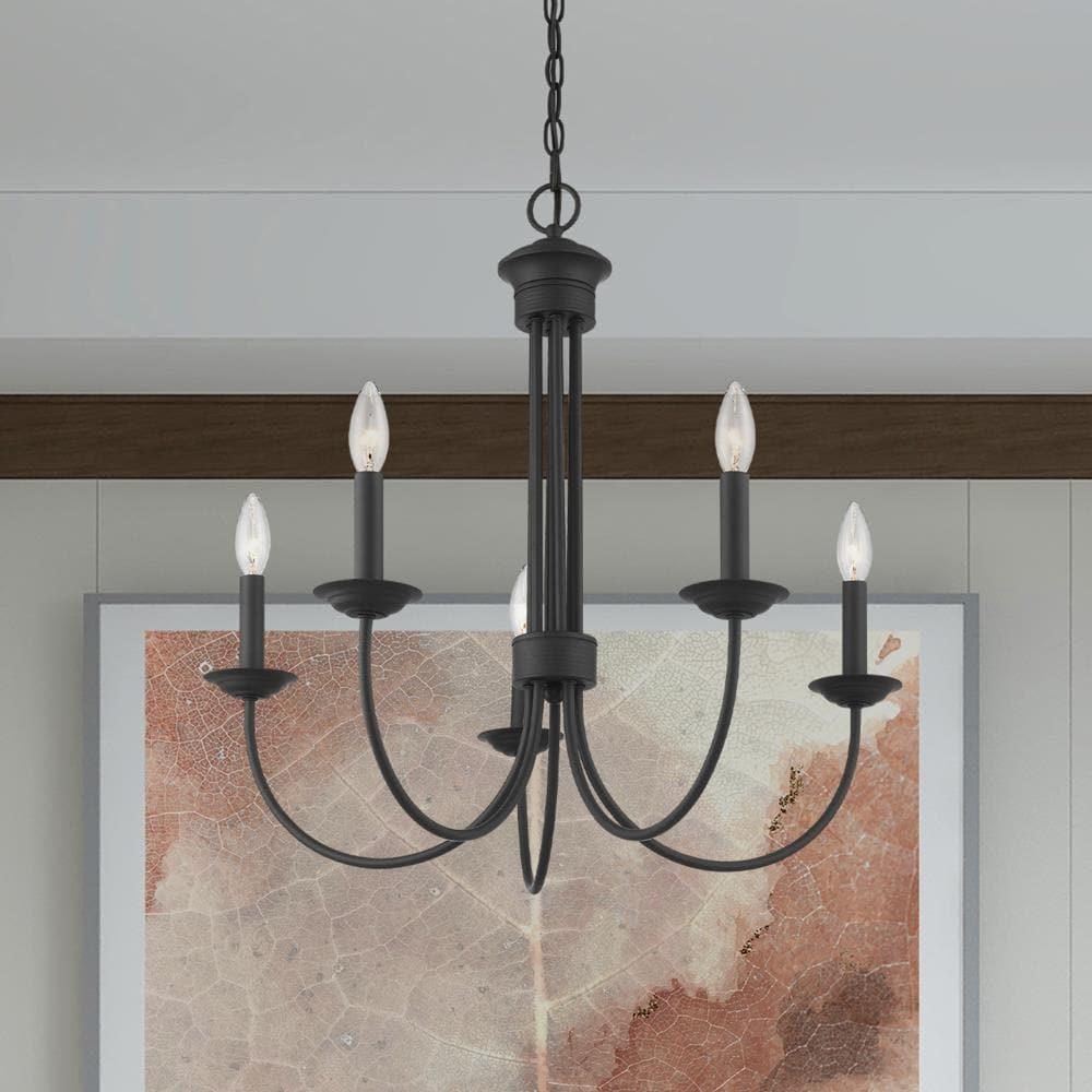 Livex Lighting Estate 5 - Light Chandelier in  Black