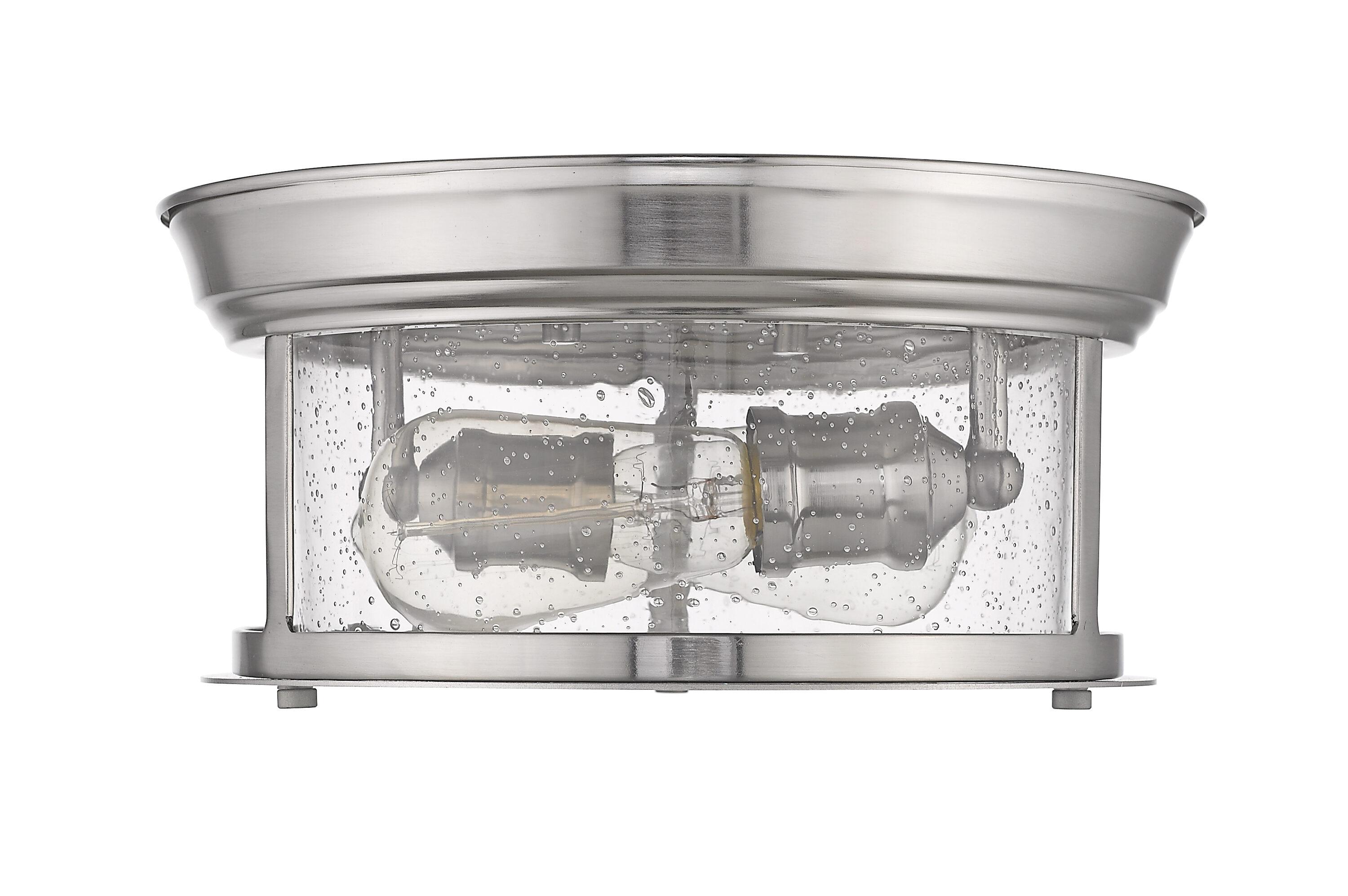 Sonna 11" Brushed Nickel Flush Mount Light with Clear Glass Shade